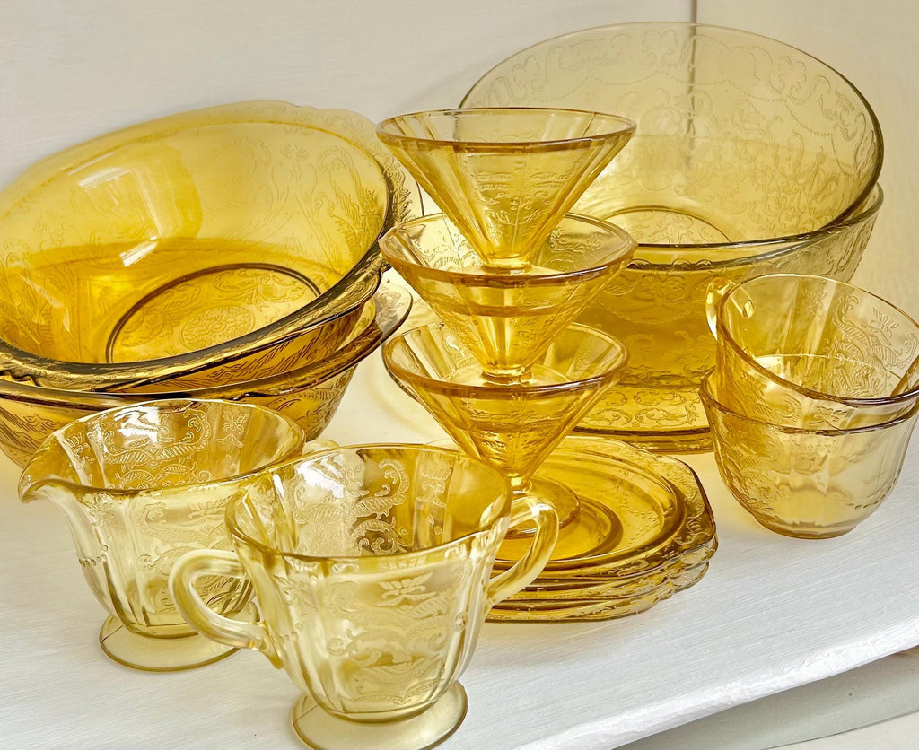 Vintage Madrid Pattern Yellow Depression Glass – Federal Glass, Various Pieces