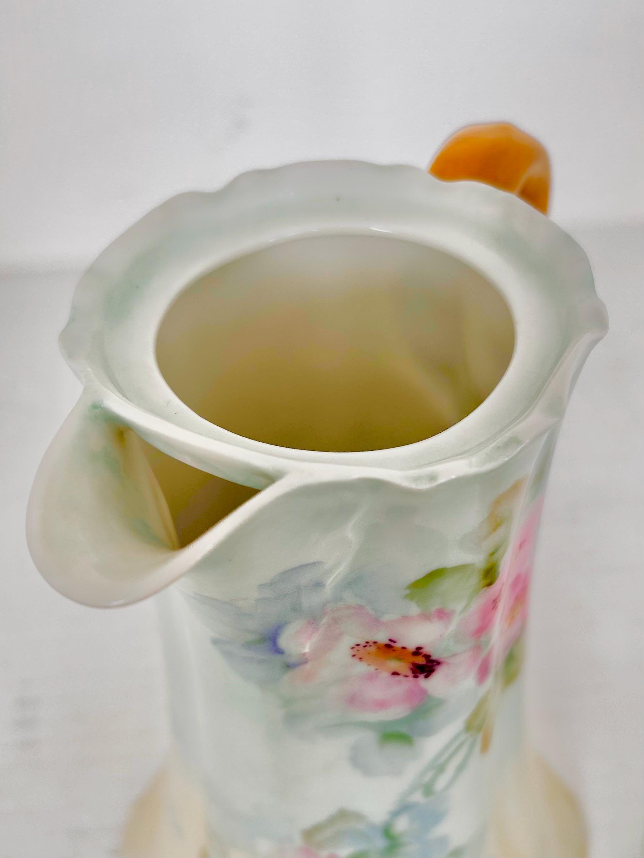 Vintage Haviland Limoges Porcelain Chocolate Pot with Roses
