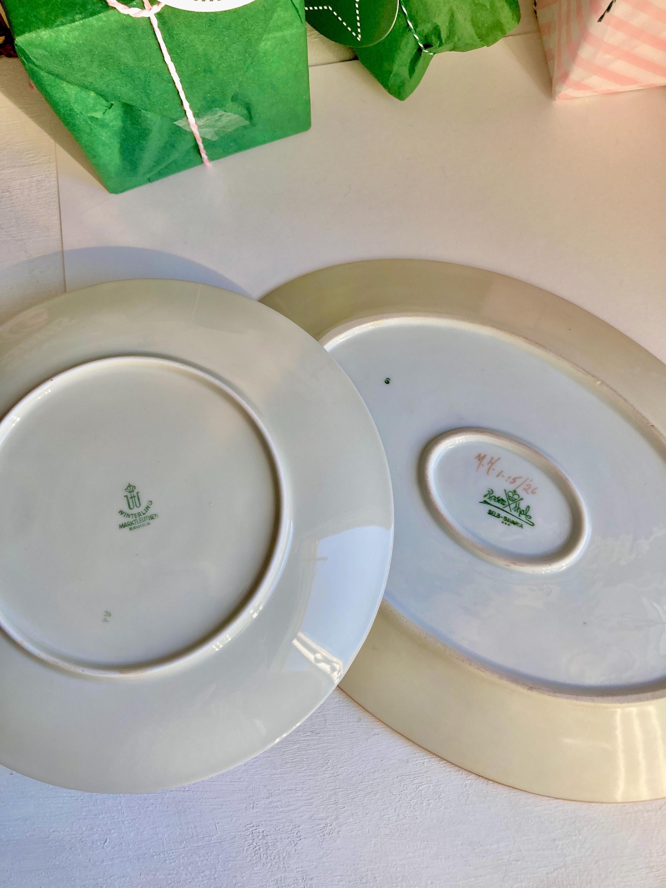 Vintage Rosenthal Bavarian China Platter: Gold Rose Garland Trim