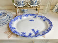 Antique Grindley Flow Blue Platter: 16" Dover Daffodil Floral
