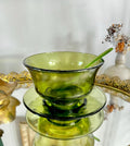 Vintage Indiana Glass Co Serving Bowl with Underplate and Spoon