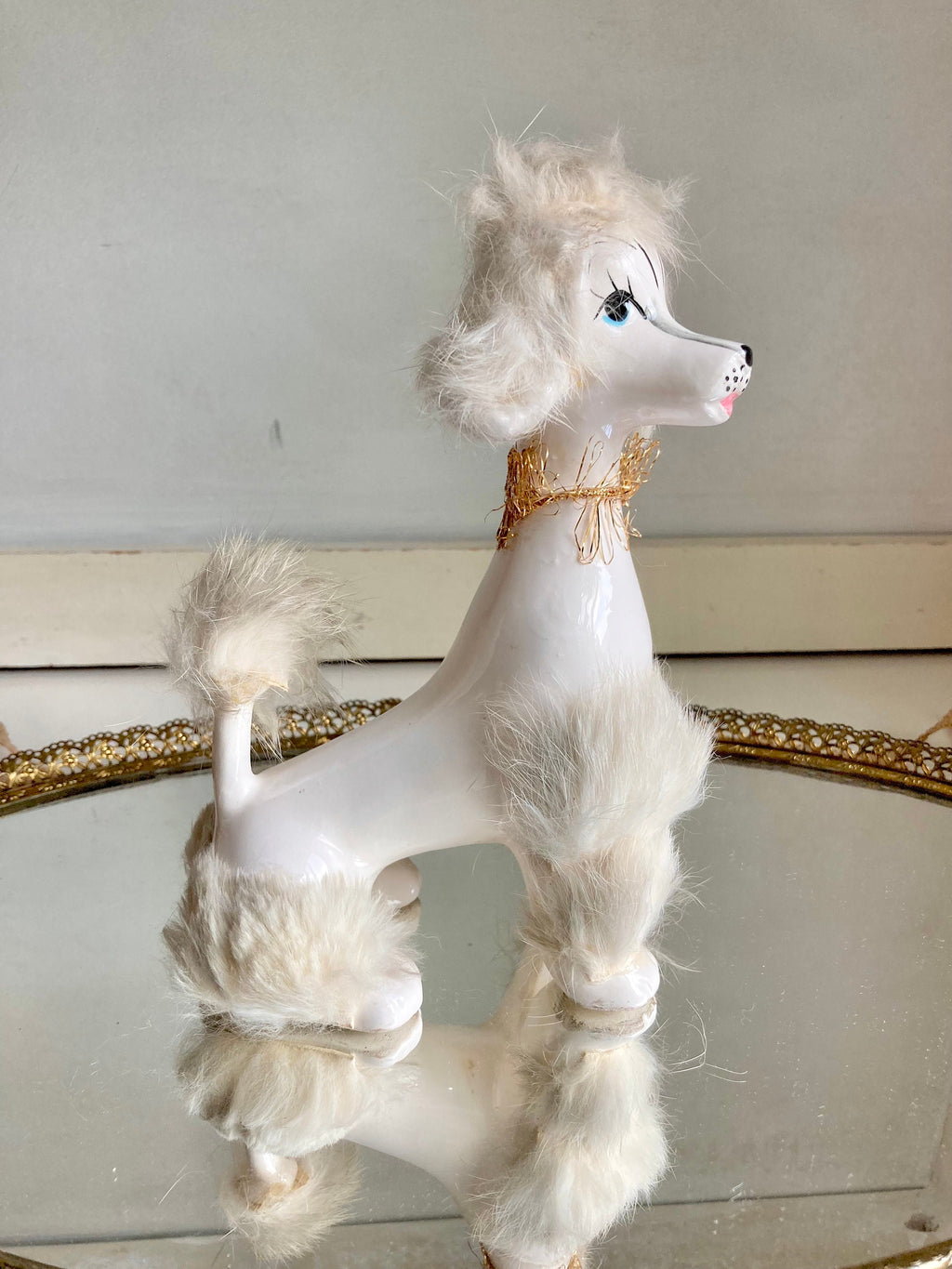 Midcentury Anthropomorphic Ceramic Dogs with applied Fur - Japan - Choose from 3