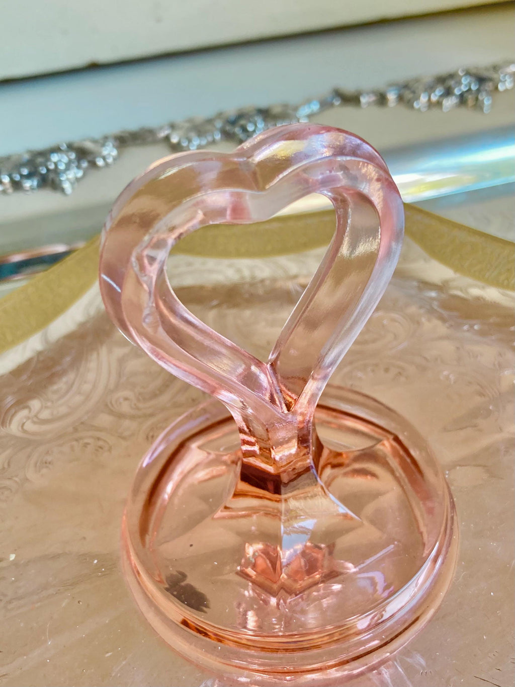 Vintage Amber Glass: Choose from Gilt Octagon Plate or Frosted Flower Compote