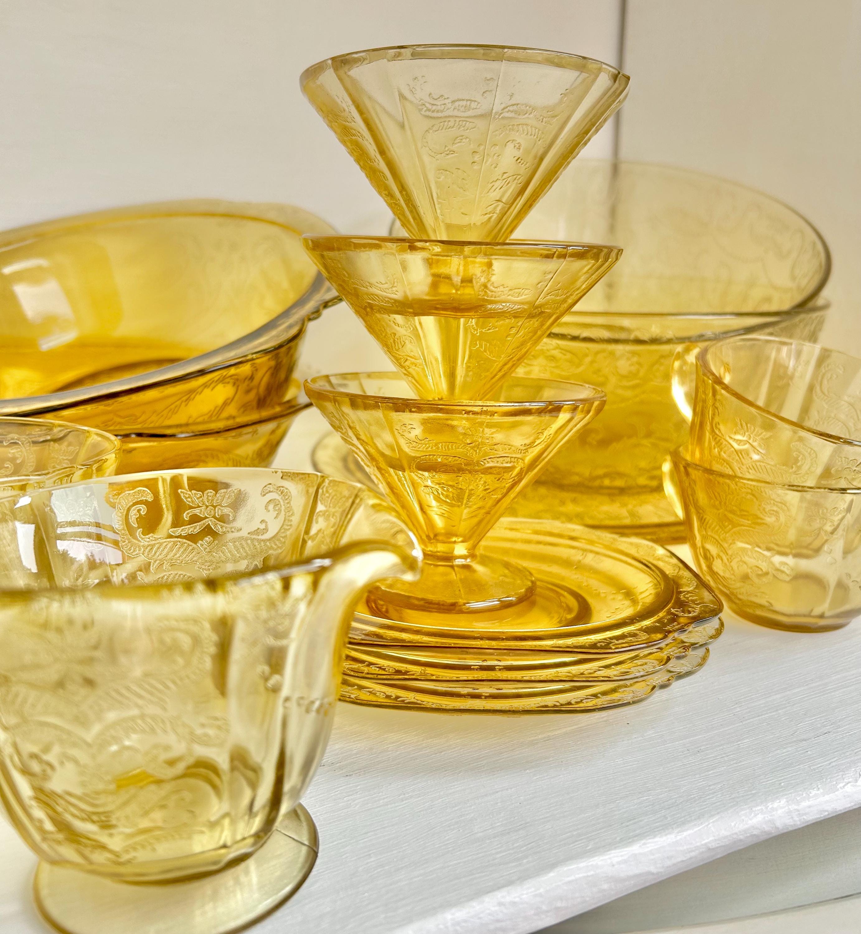 Vintage Madrid Pattern Yellow Depression Glass – Federal Glass, Various Pieces