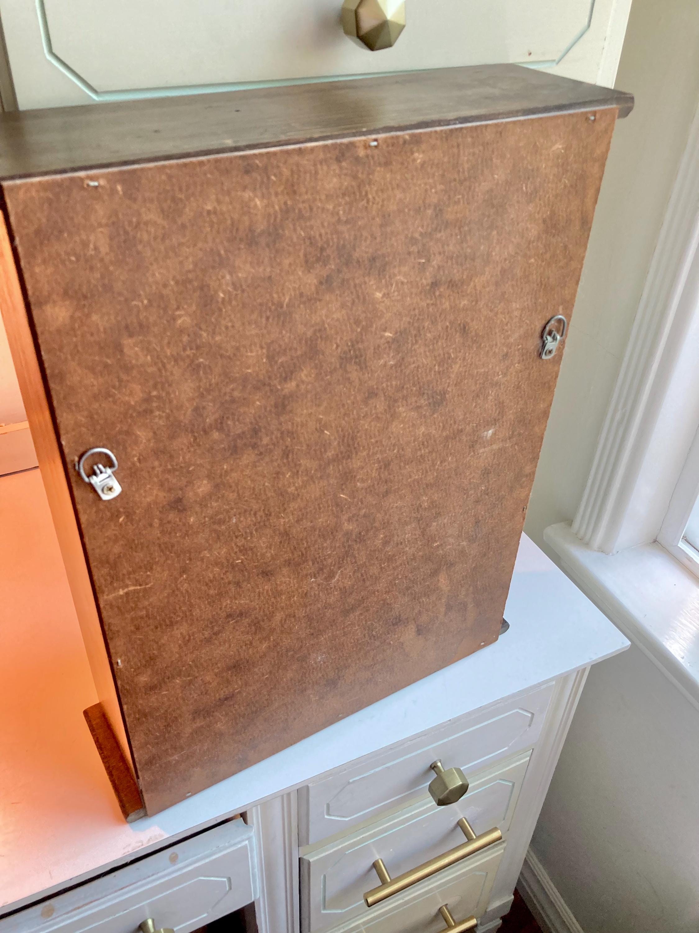 Vintage Stained Glass Spice Cabinet: Montgomery Ward Americana Pantry