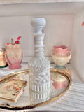 Vintage Jim Beam Milk Glass Decanter – Opaque White Liquor Bottle, Textured