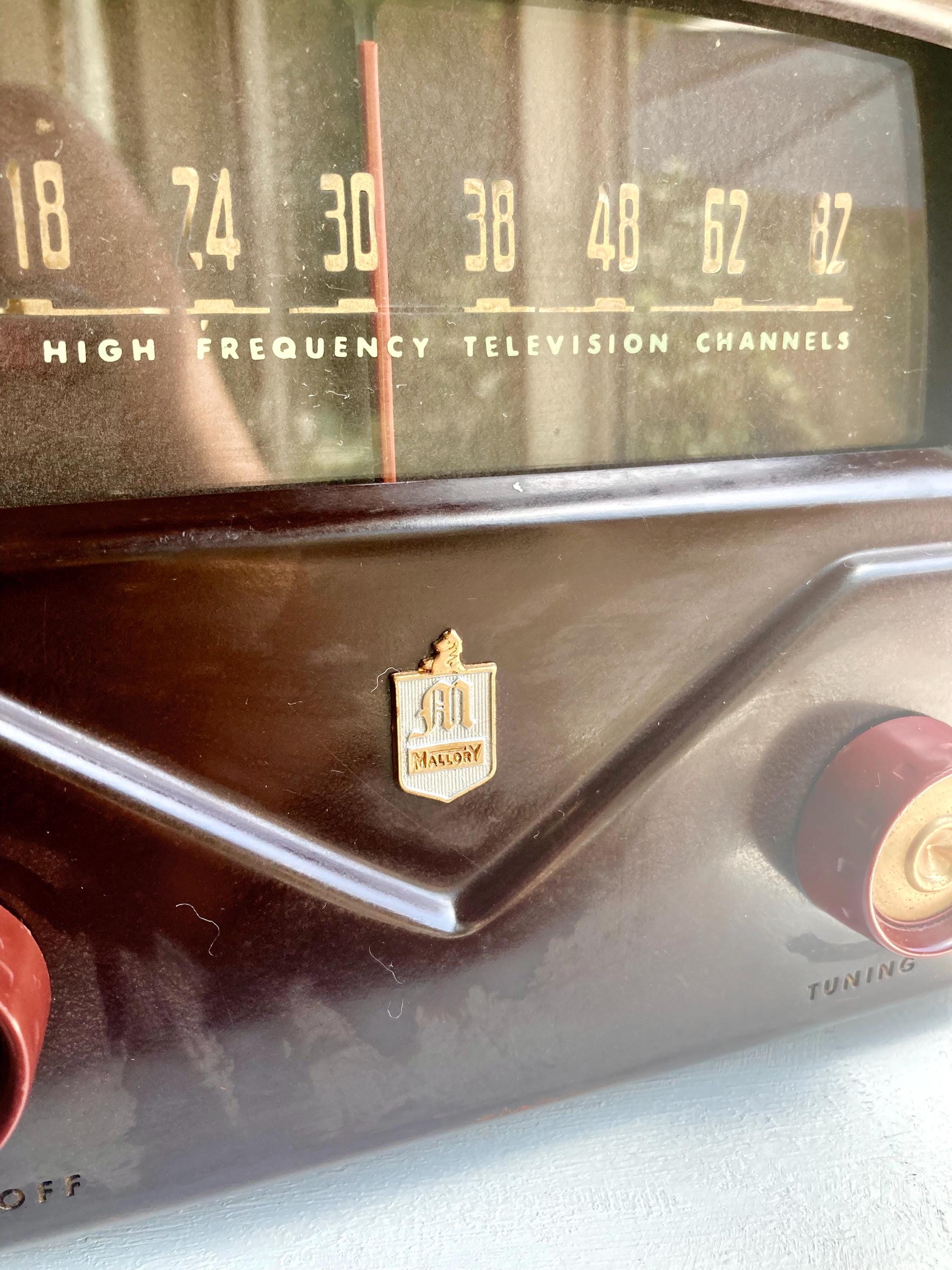 Vintage Mallory TV Antenna Converter: Brown Bakelite, Untested