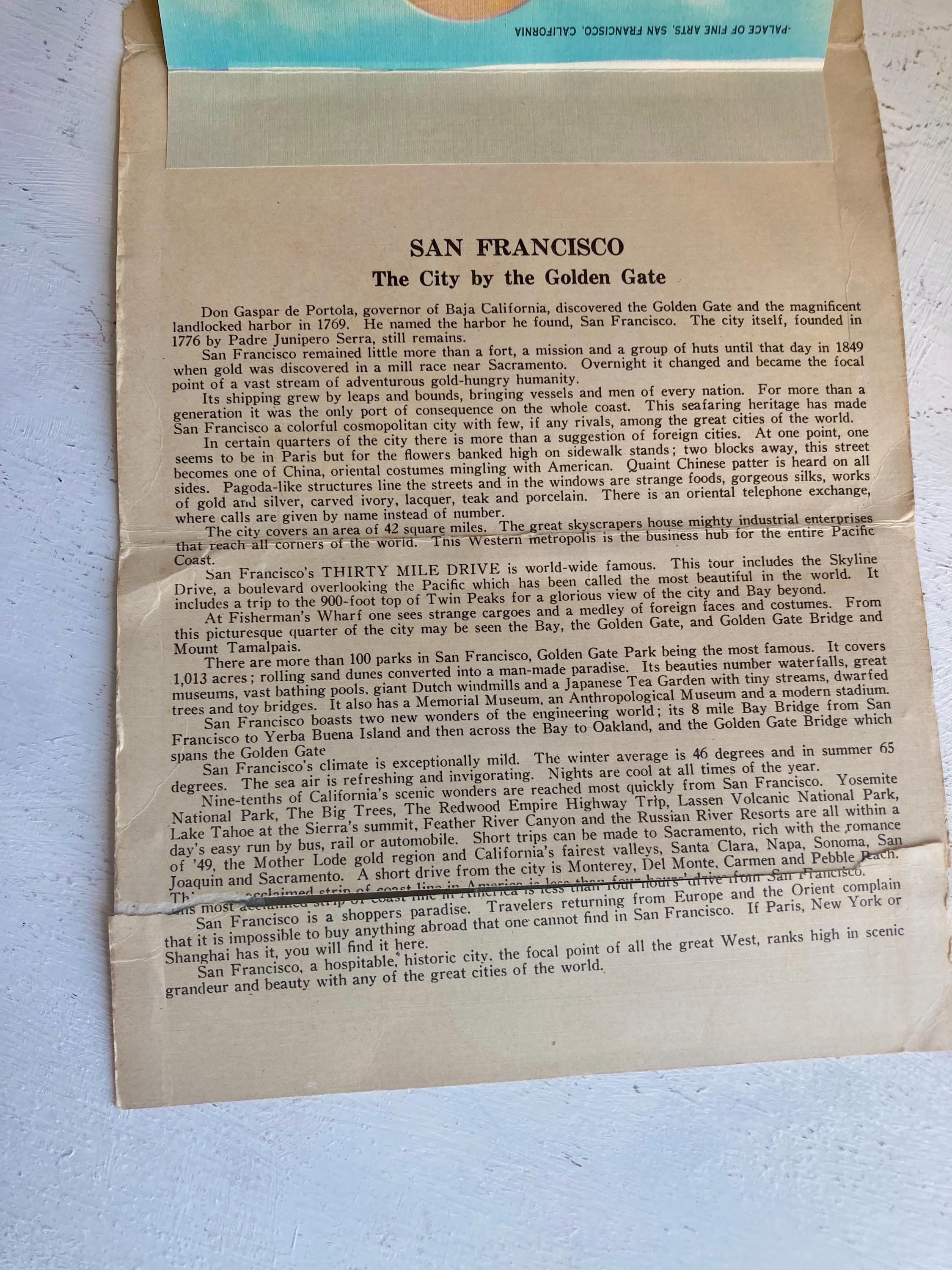 Vintage San Francisco Accordion Postcard: Ten Landmark Images