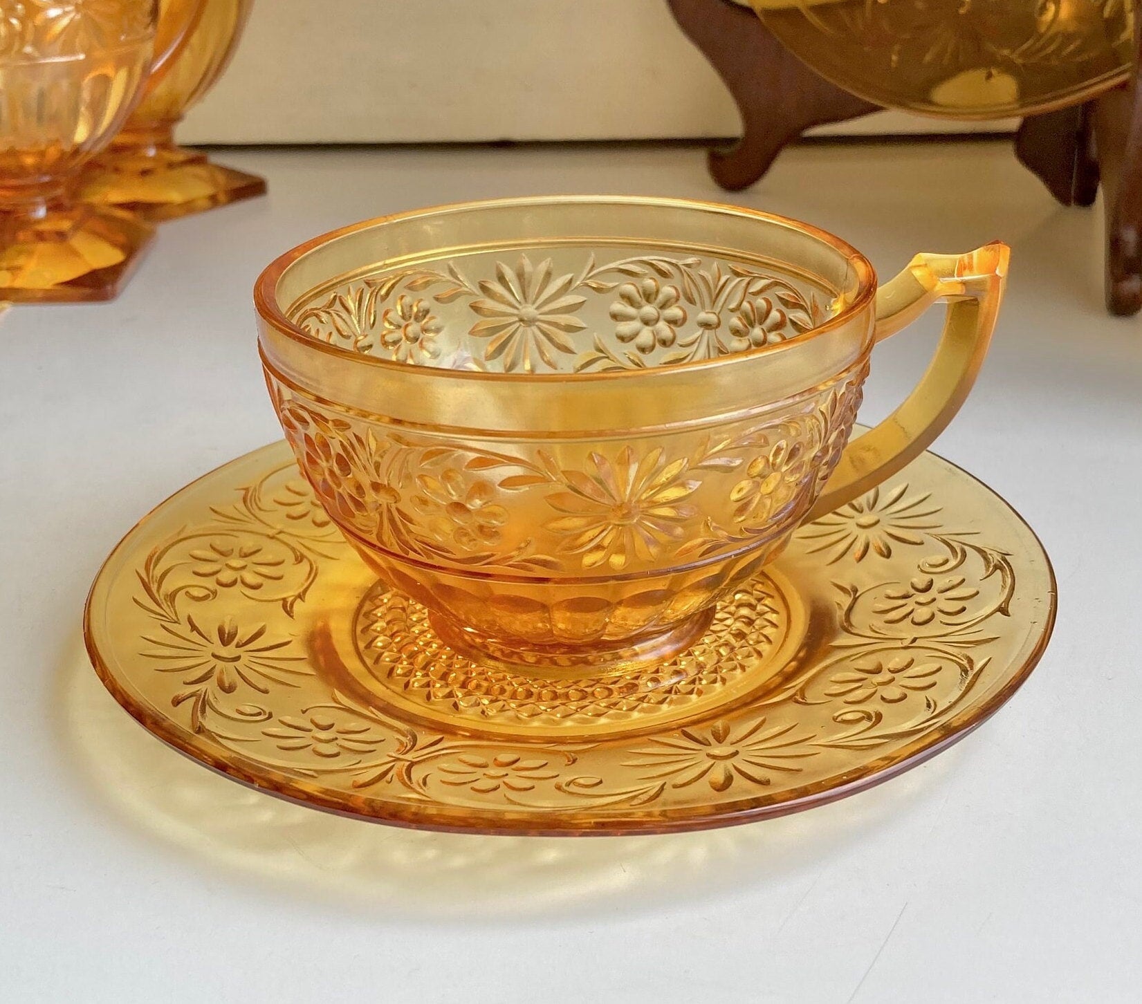 Vintage Indiana Glass Co. Daisy Amber Dishes - Choose from various options