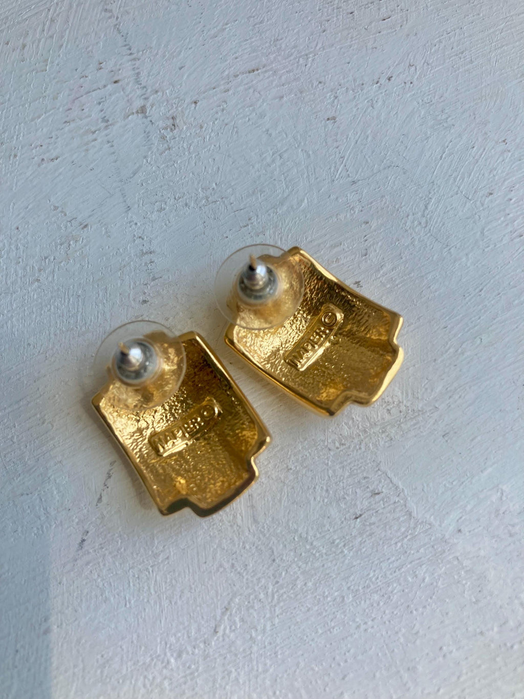 Vintage NAPIER Gold Tone Earrings: 1980s Bold Glamour