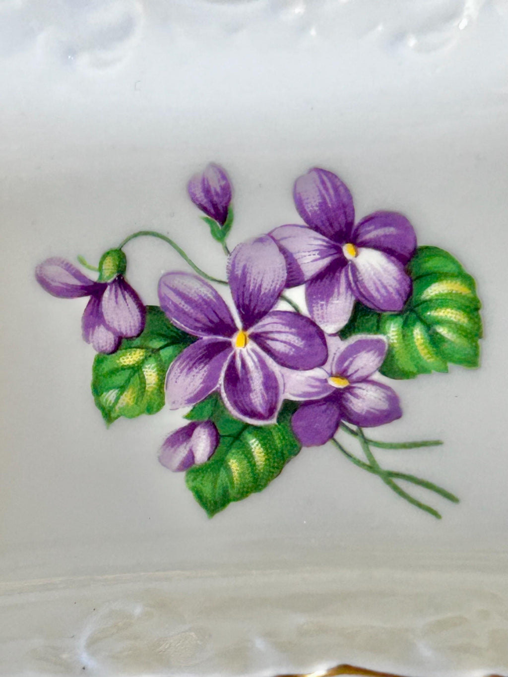 Royal Crown Bone China Woodland Violets Trinket Dishes