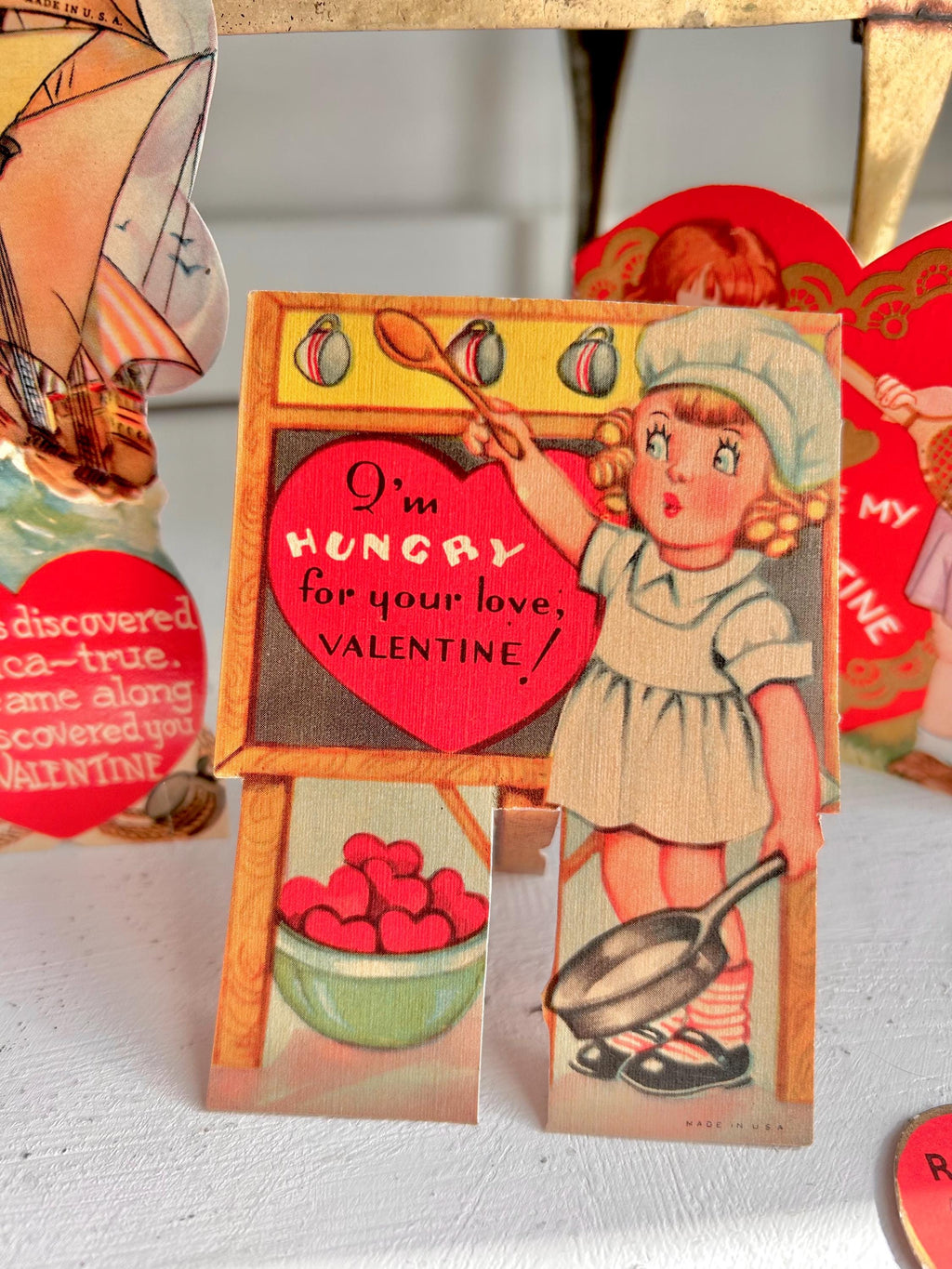 Single Vintage Die-Cut Valentine: 1930s/40s Pun Card - Original Memorabilia