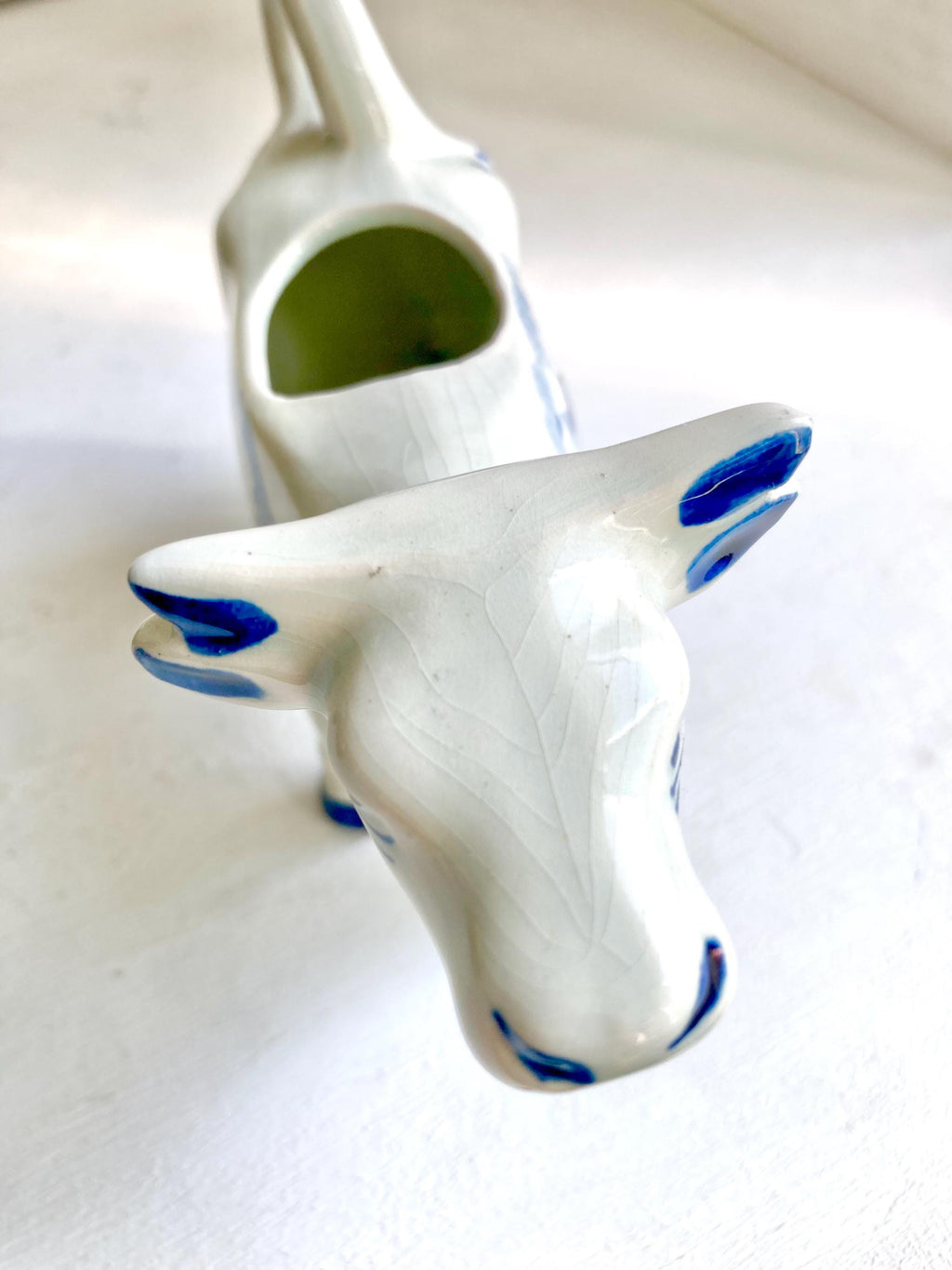 Vintage Delft Blue Ceramic Cow Creamer – Holland Windmill Design