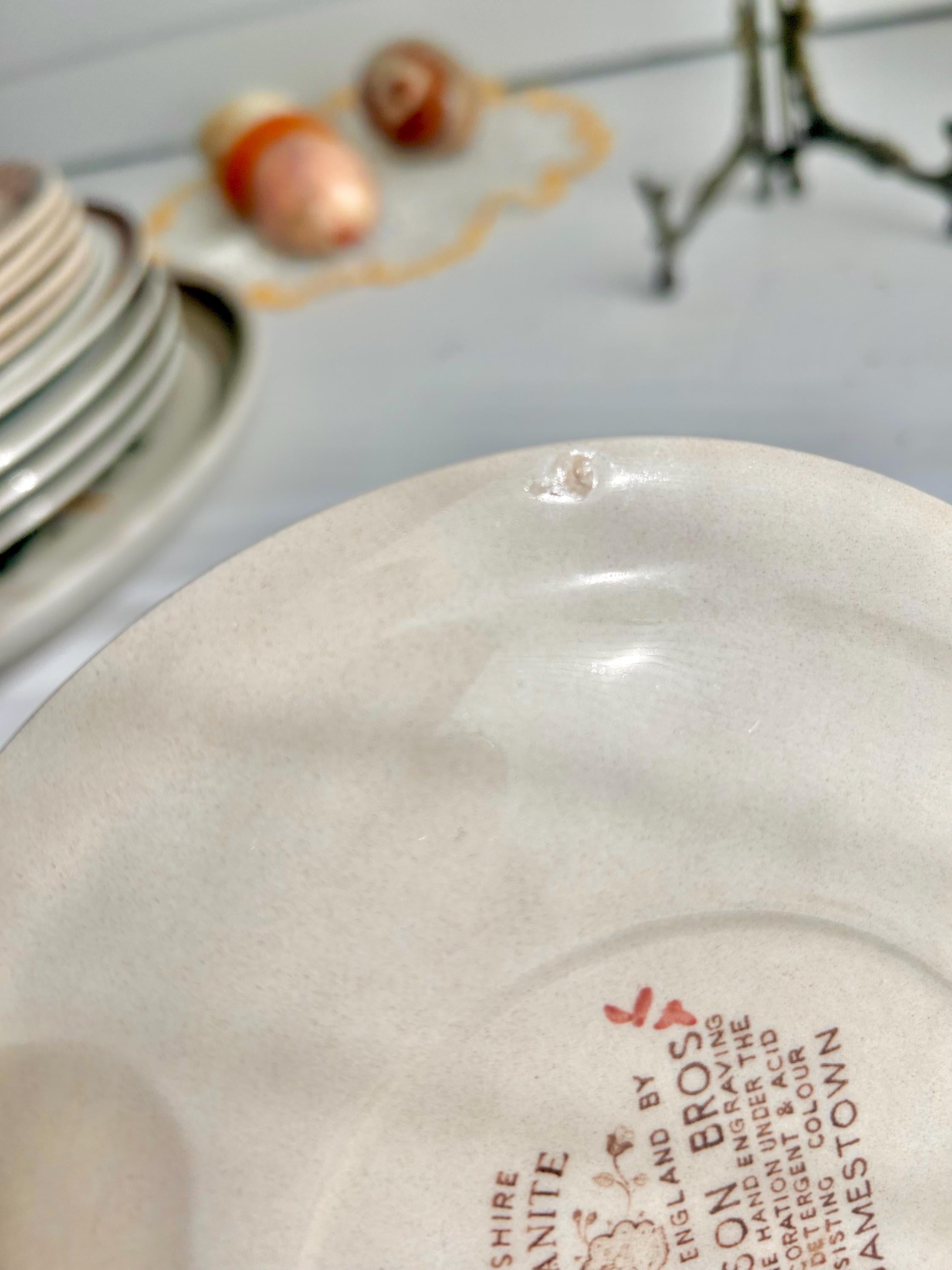 Vintage Johnson Bros Jamestown Side Plates: Cottage Folkloric Set of 6