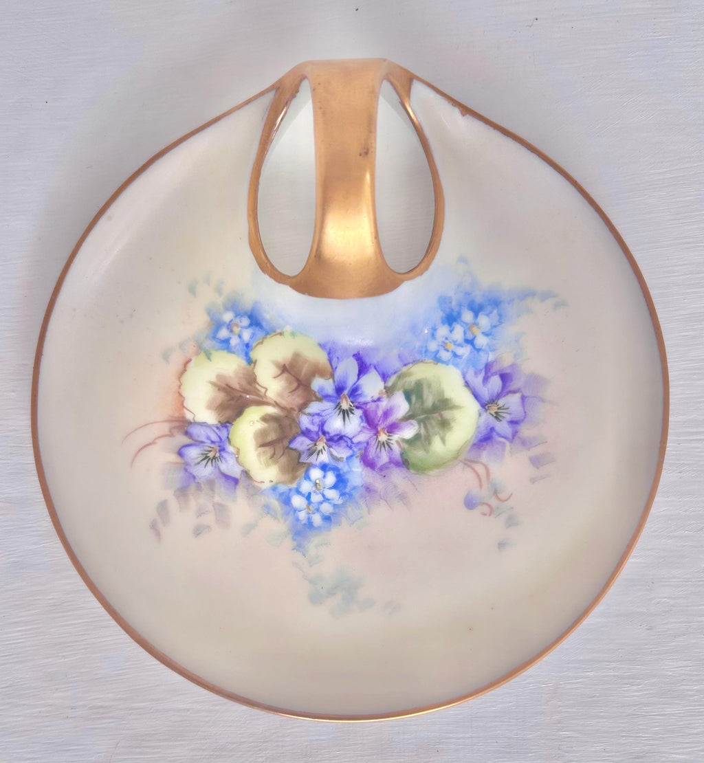 Vintage Porcelain Bread Plate: Hand-Painted Violets - Choose Your Maker