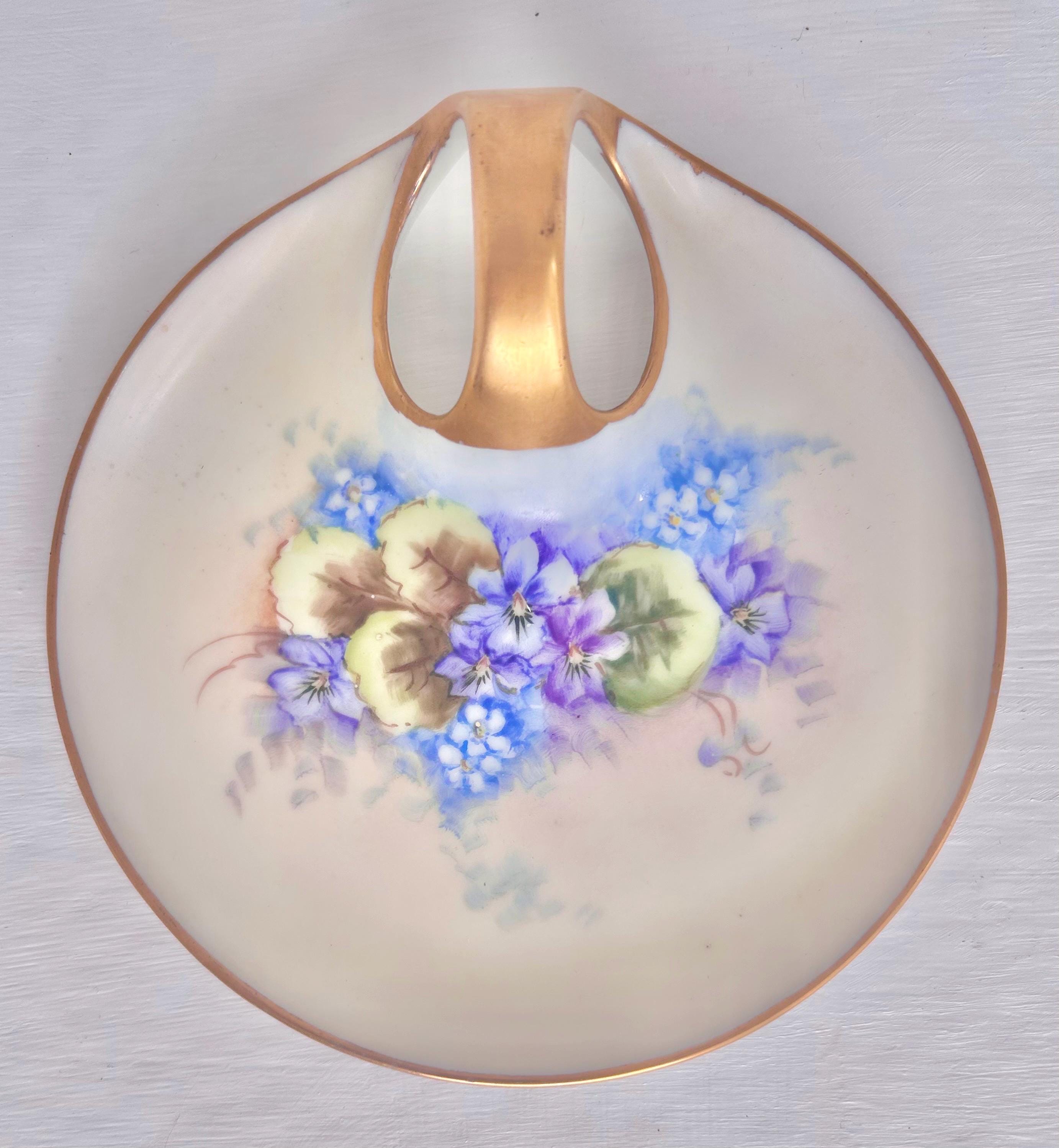 Vintage Porcelain Bread Plate: Hand-Painted Violets - Choose Your Maker