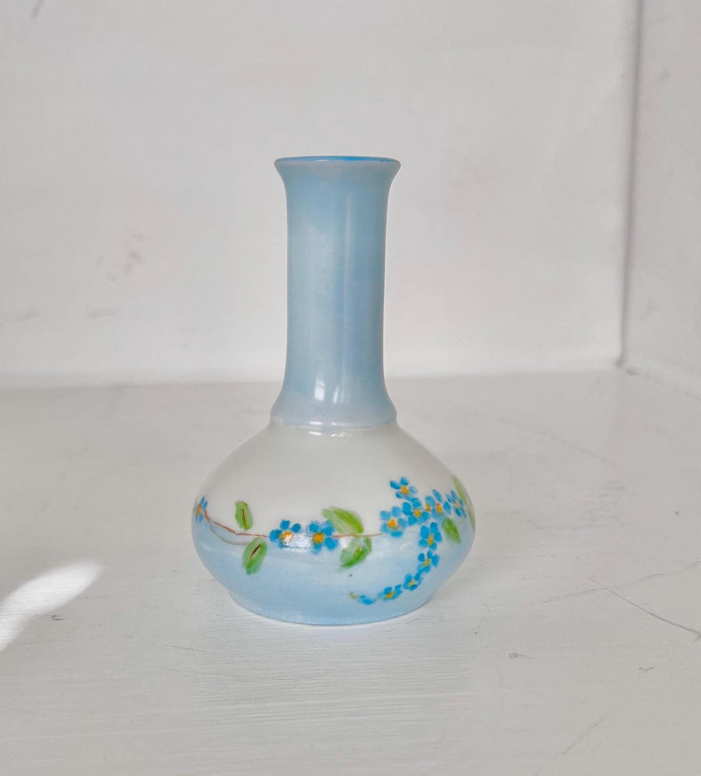 Antique Bud Vase with Handpainted Blue Forget-me-nots by Oscar & Edgar Gutherz, Austria
