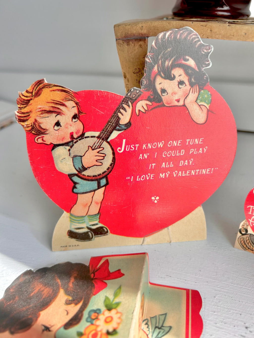 Single Vintage Die-Cut Valentine: 1930s/40s Pun Card - Original Memorabilia