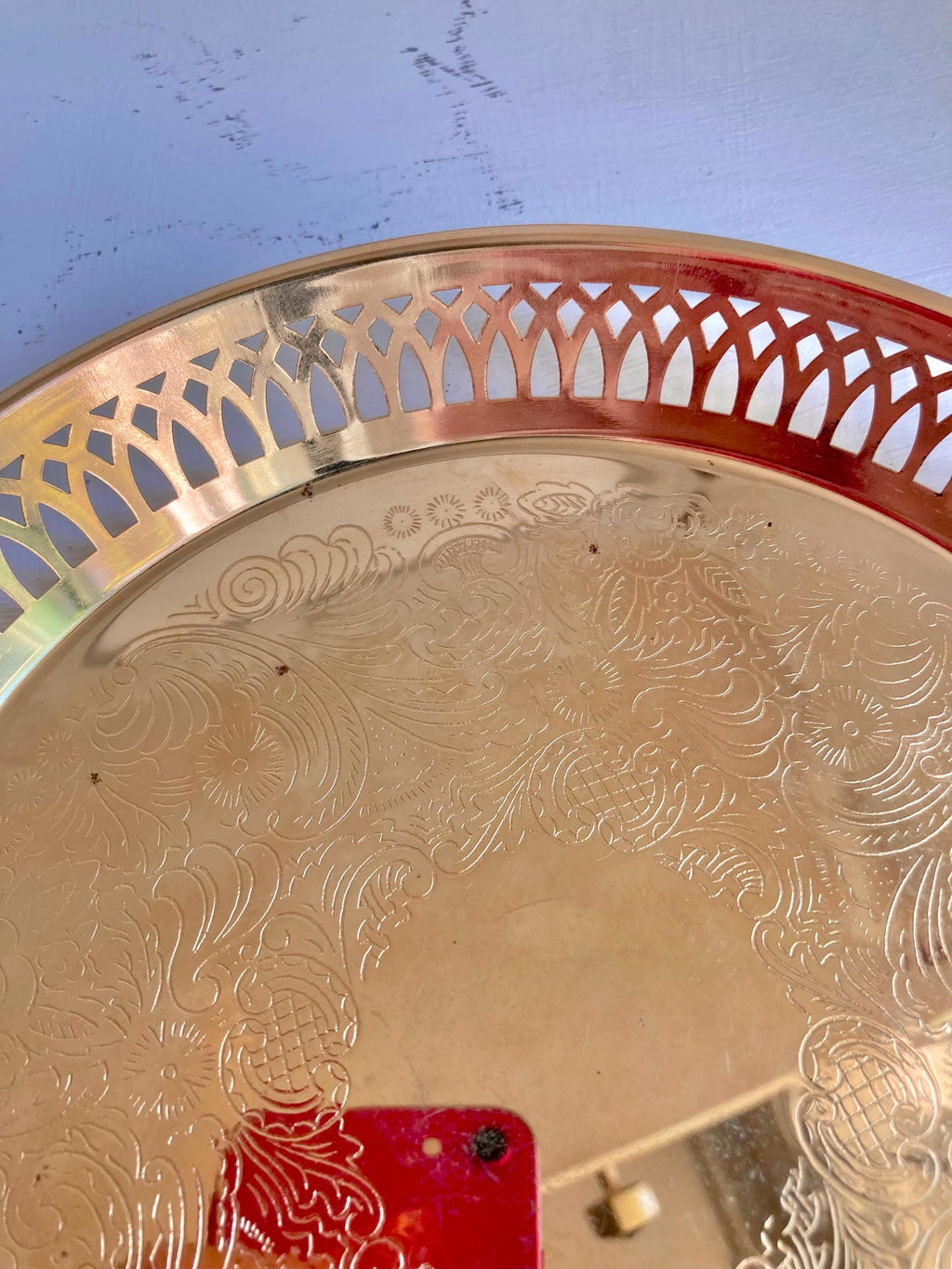 Vintage MCM Gold Tone/Gold Plated Small round Drinks Trays: CHOICE