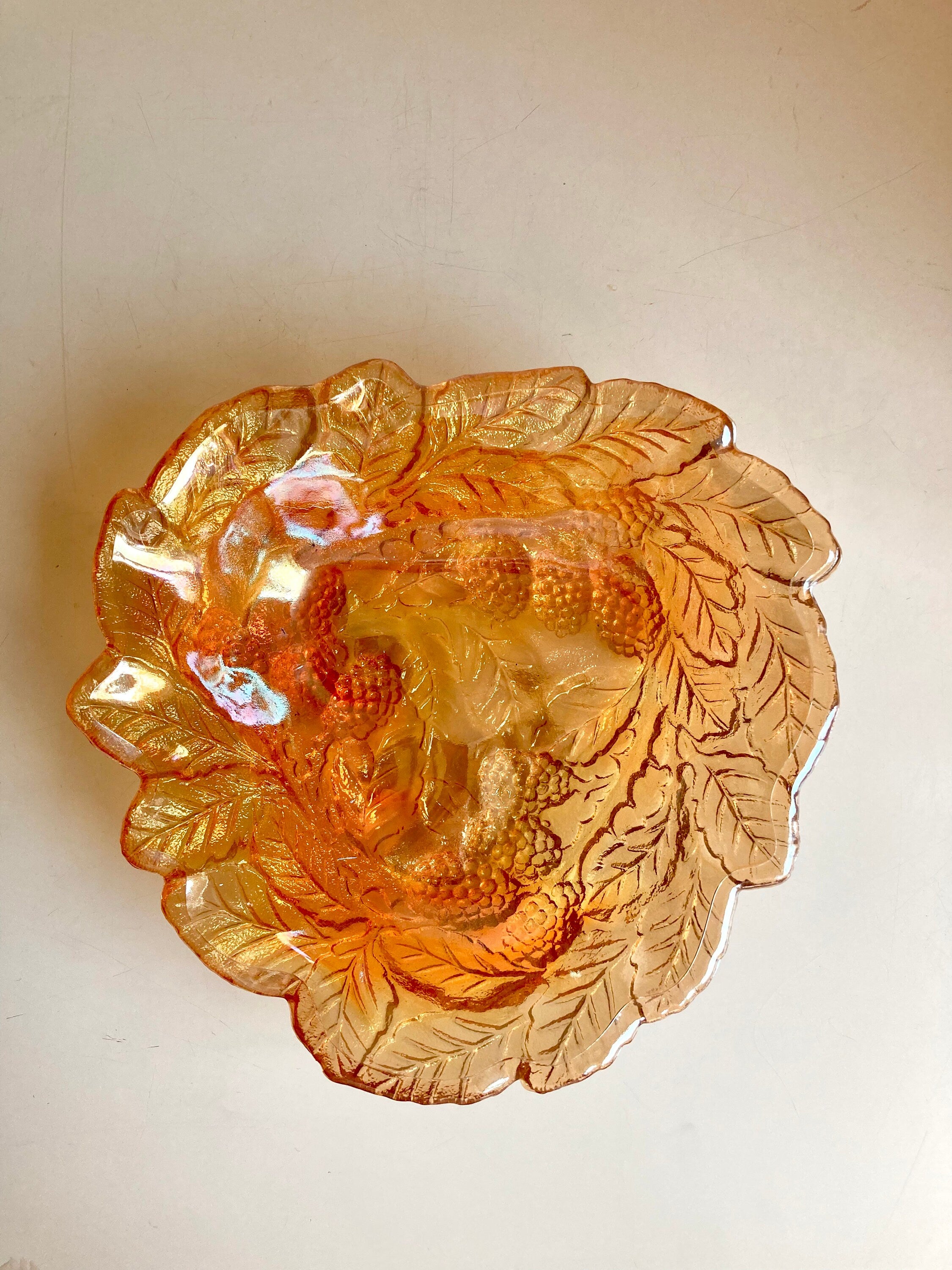 Vintage Marigold Carnival Glass Berry Dish - Indiana Glass Company
