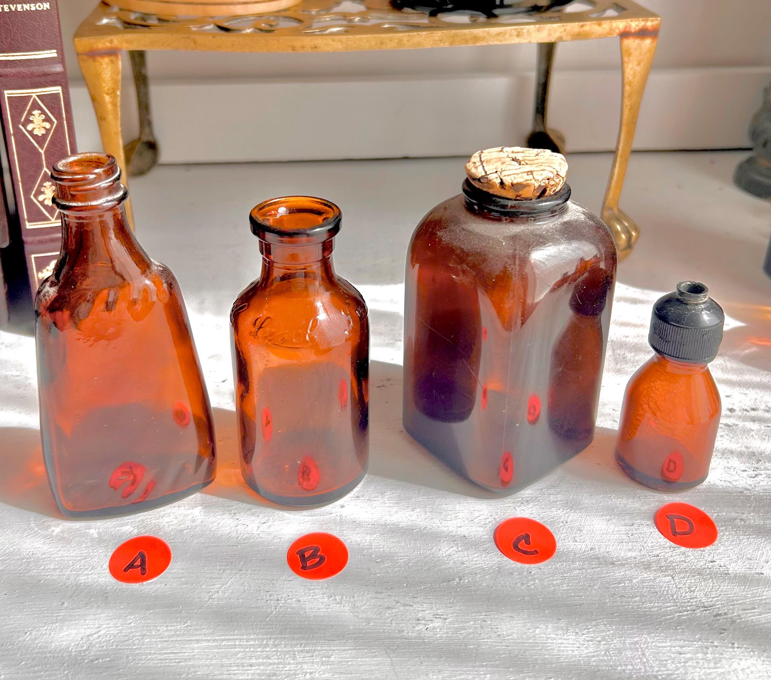 Vintage Amber Apothecary Bottle: Collectible Brown Glass, Choose Your Bottle