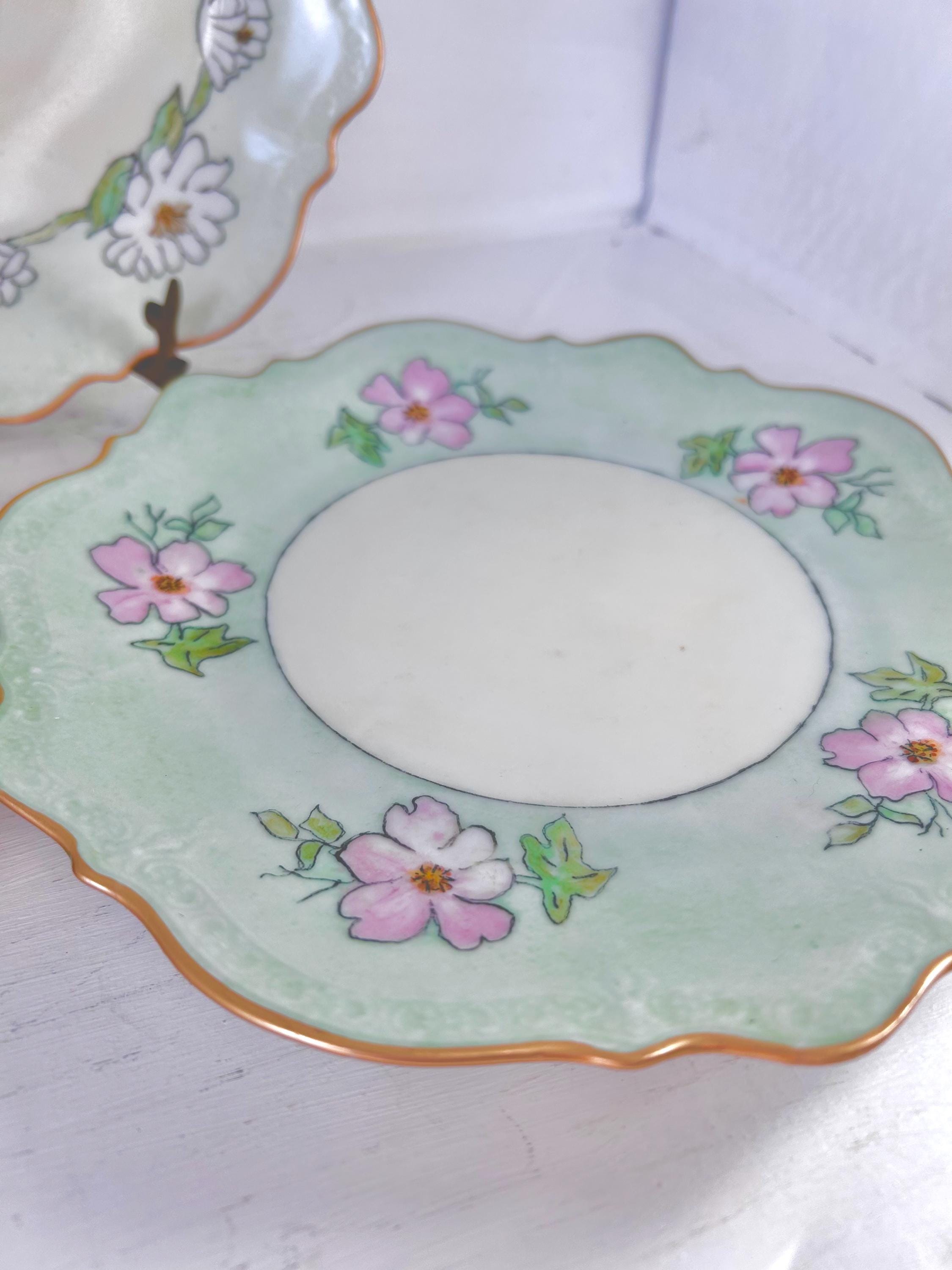 Vintage Handpainted C.T. Altwasser Porcelain Plates Set of 3