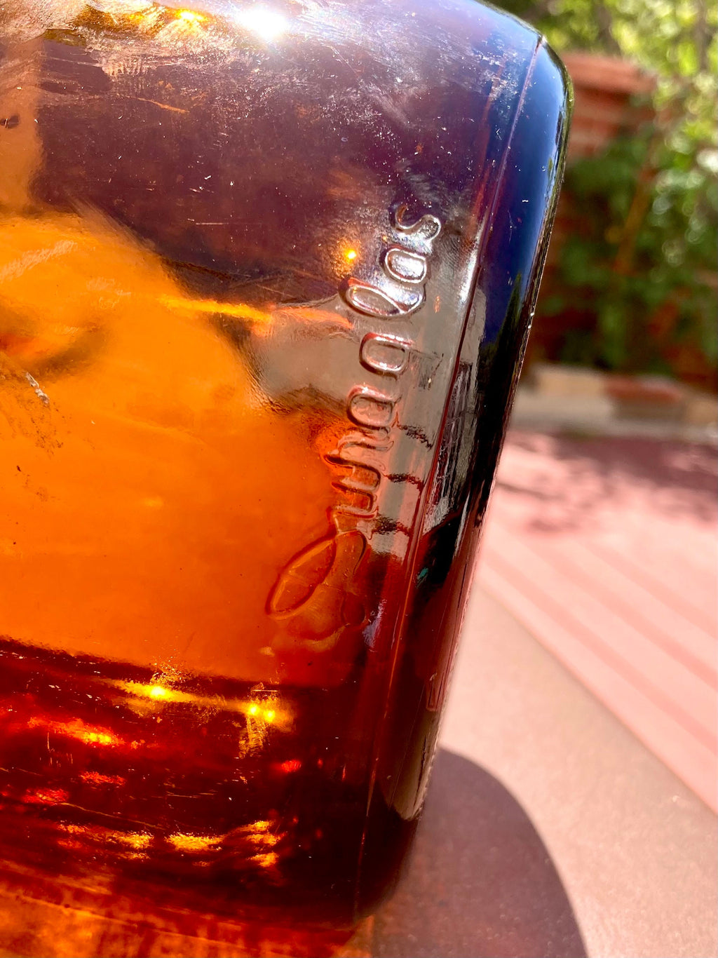 Vintage DURAGLAS Amber Brown Apothecary Bottle: 1-Gallon Glass Jug