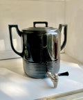 Vintage Art Deco Black Ceramic Beverage Dispenser - Hall China Co, USA
