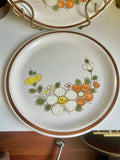 Vintage Woodhaven Sunnybrook Stoneware Dinner Plates - Floral Cottage Set of 2