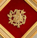 Vintage Music Metal Art: Gold Tone on Red Velvet, Gilt Frame by  E.a. Riba