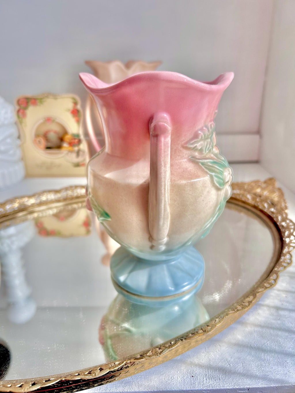 Vintage Hull Art Pottery Vase: Floral Urn with Handles