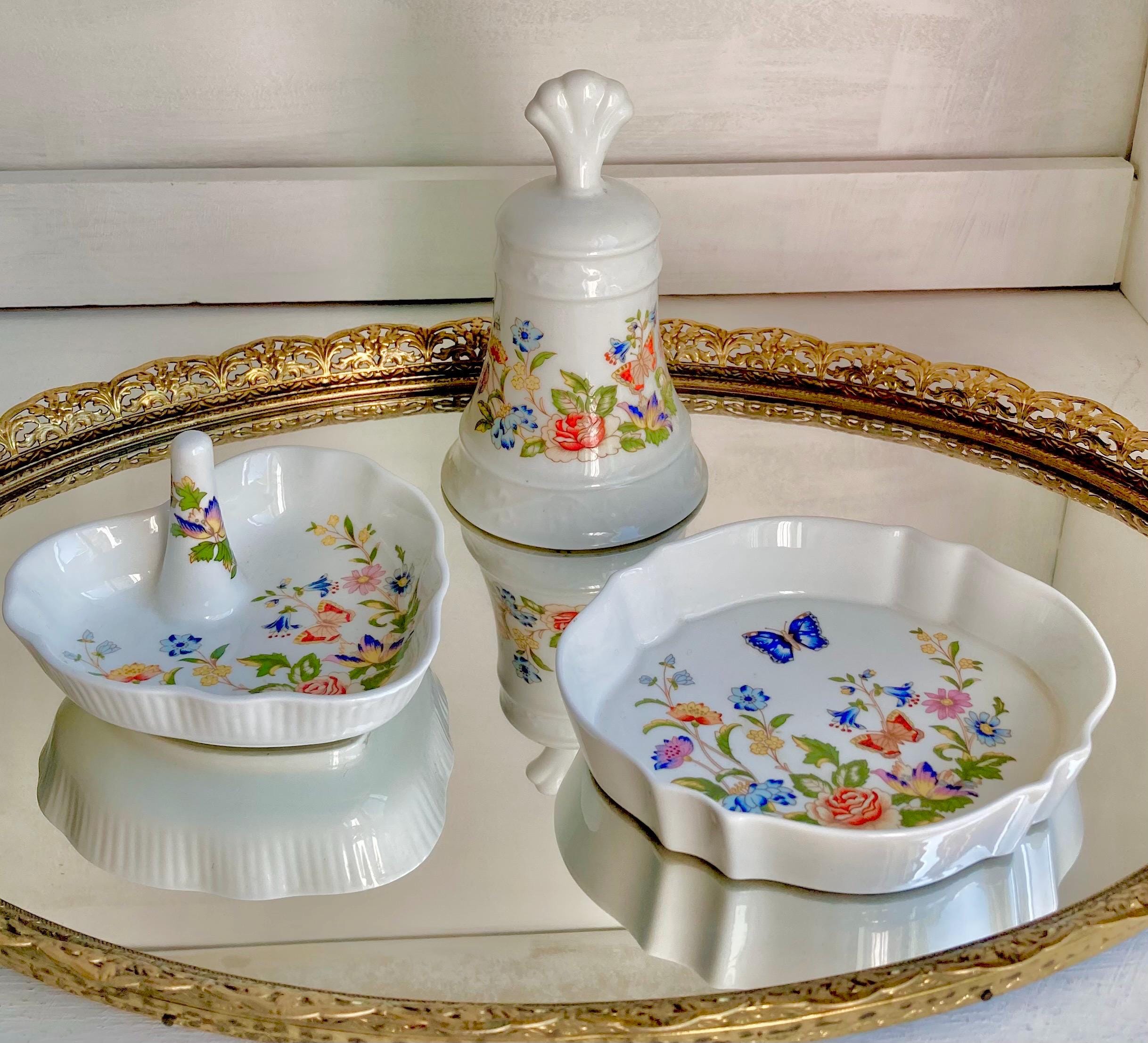 Vintage Aynsley Cottage Garden Fine Bone China, England, Floral Dishes