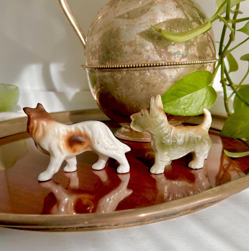 Vintage Ceramic Hand-painted Dog Figurines, Made in Japan - Choose from two: Collie or Terrier