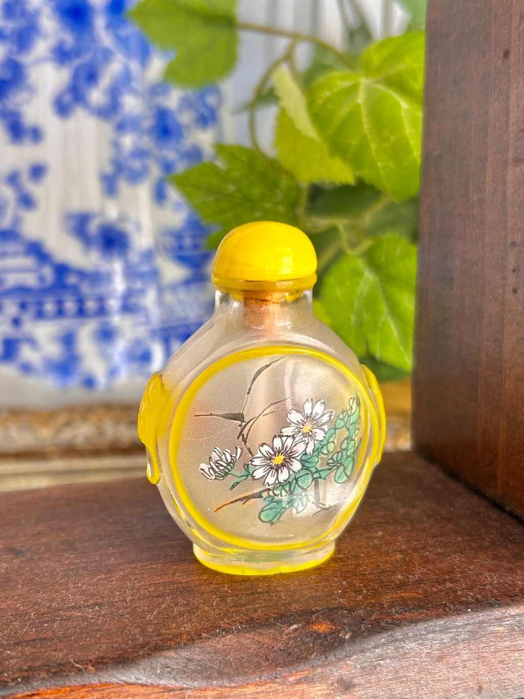 Vintage Chinese reverse Painted Carved Glass Snuff Bottles, 2-3 inch, Sold Individually