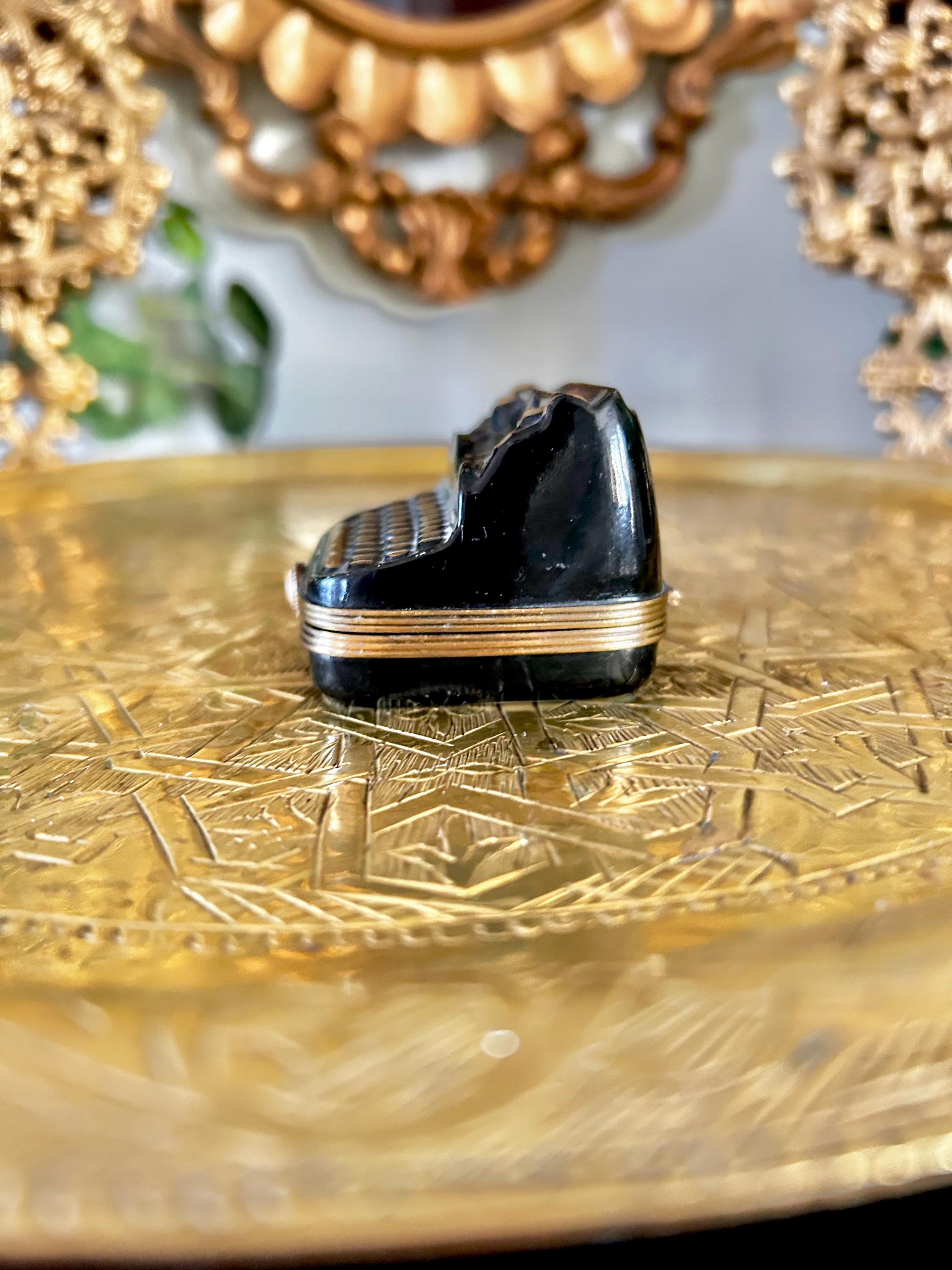 Vintage Limoges Peint Main Typewriter Porcelain Trinket Box