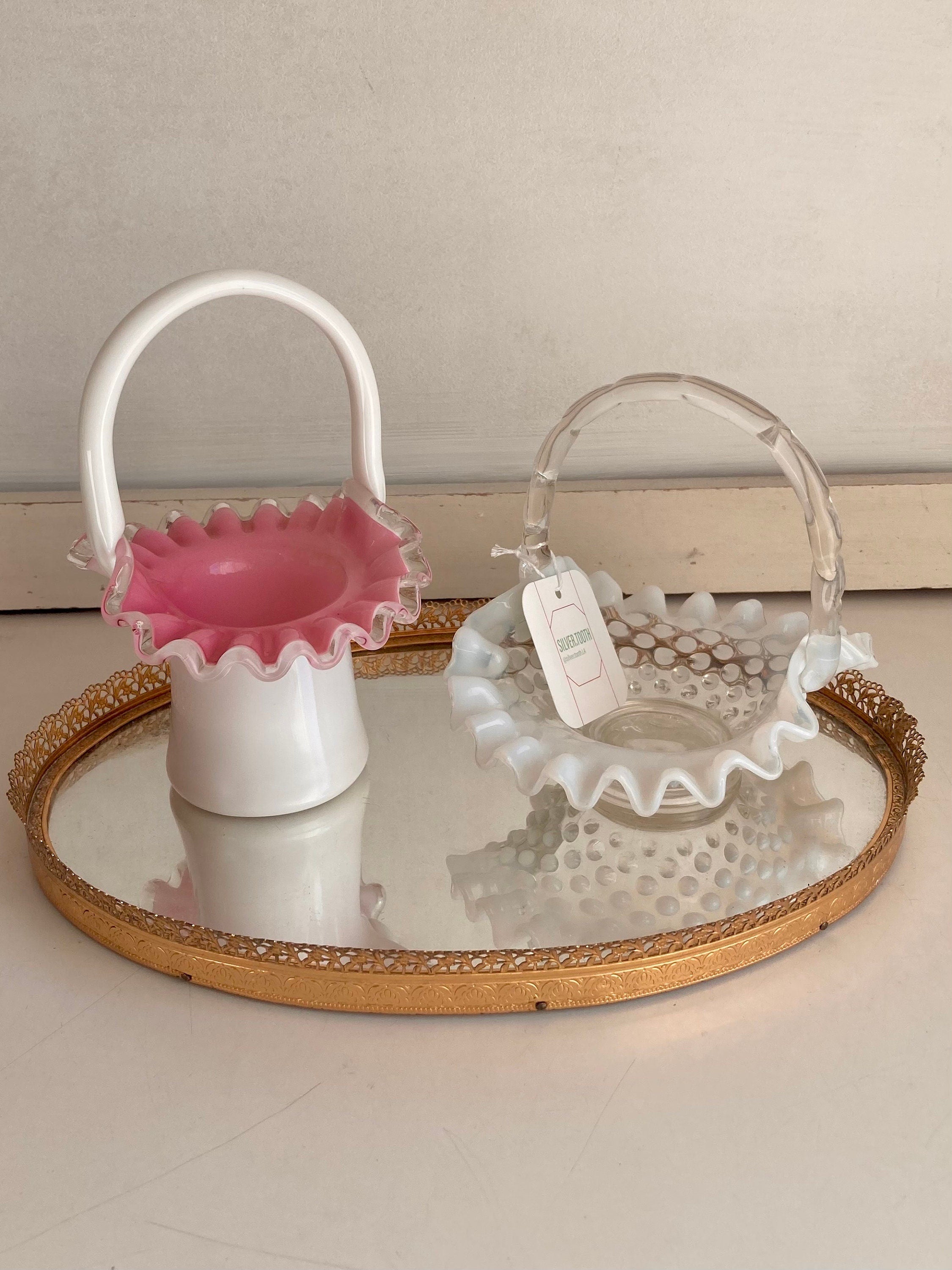 CHOICE of Two FENTON Blown Glass Baskets / Bon Bon Dishes