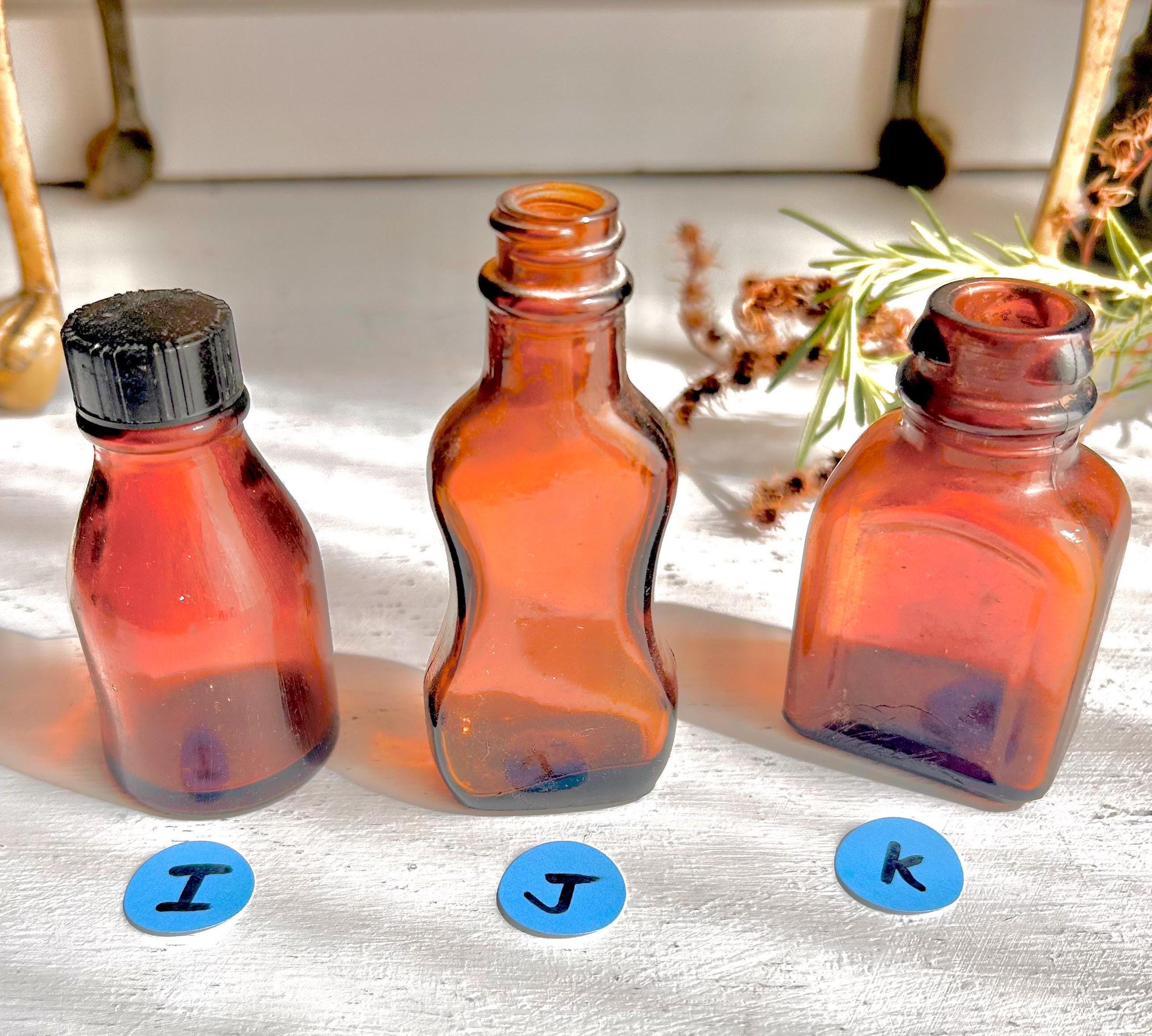 Vintage Amber Apothecary Bottles: Collectible Brown Glass, Choose Your Bottle