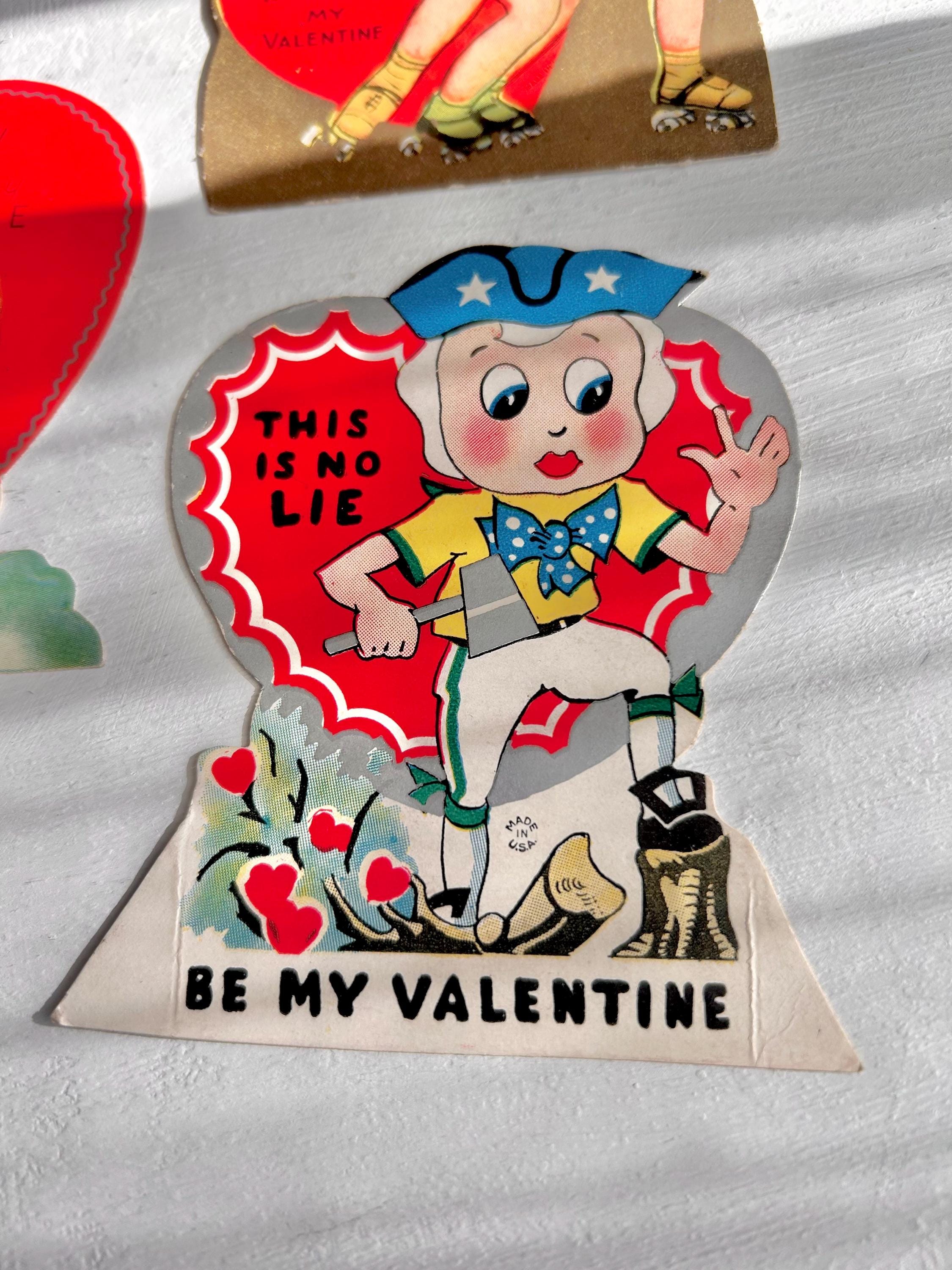 Single Vintage Die-Cut Valentine: 1930s/40s Pun Card - Original Memorabilia