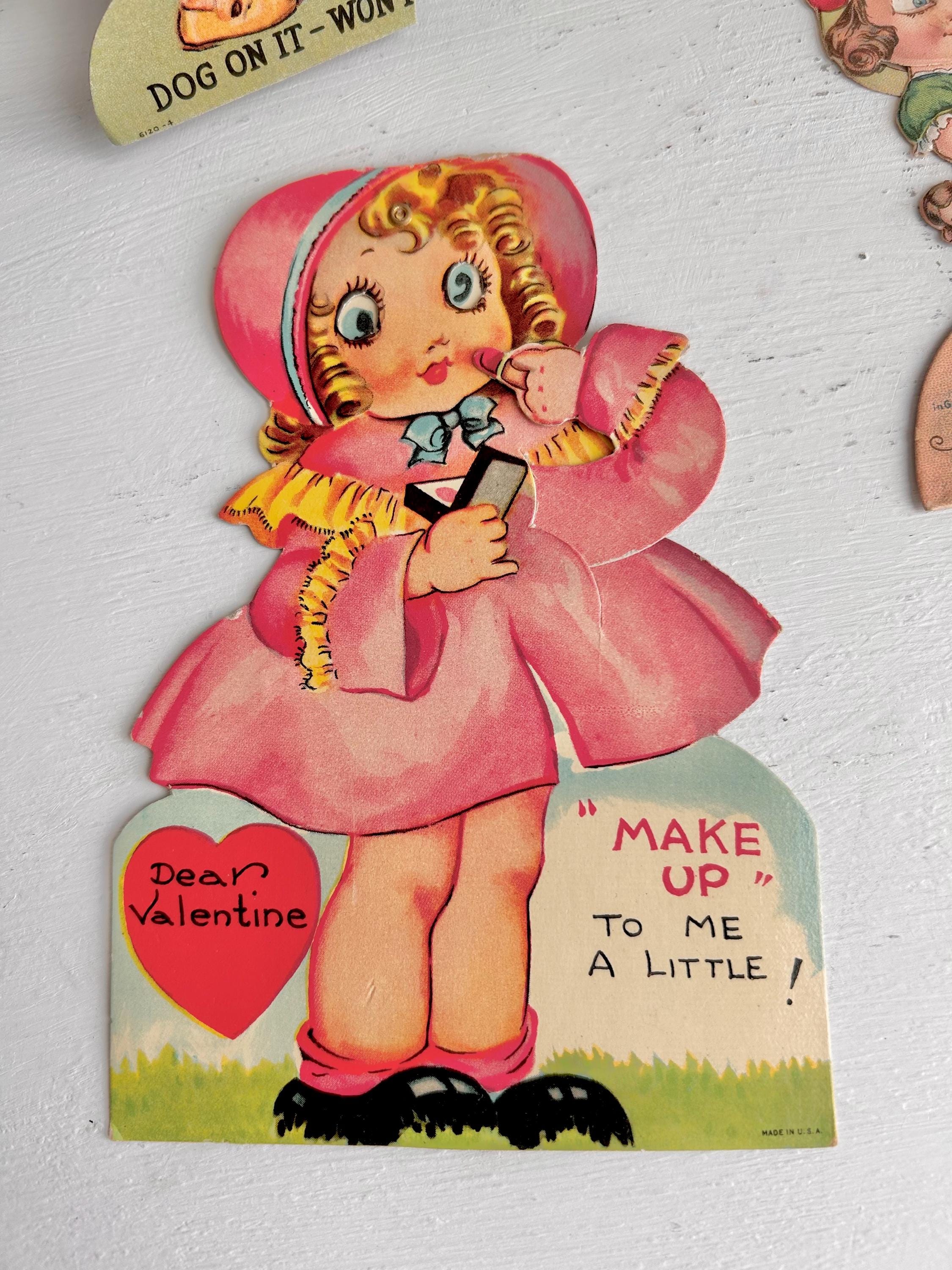 Vintage Die-Cut Paper Valentine: 1930s/40s Dynamic Love Greetings