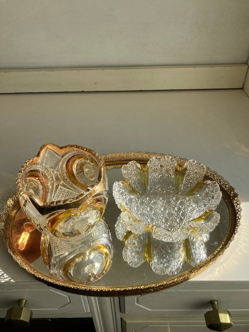 EAPG Amber and Amberette Pressed Glass Small Dishes - CHOOSE from 2