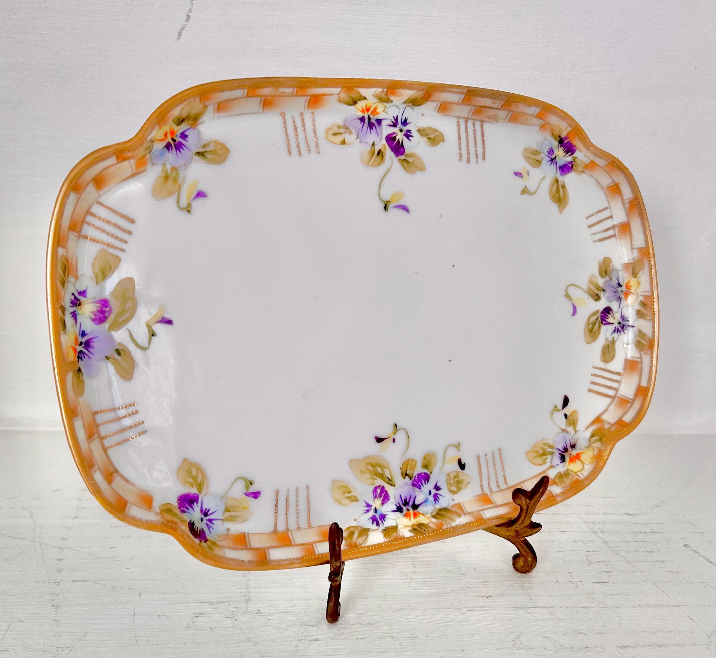 Vintage Noritake Porcelain Small Tray with Handpainted Violets