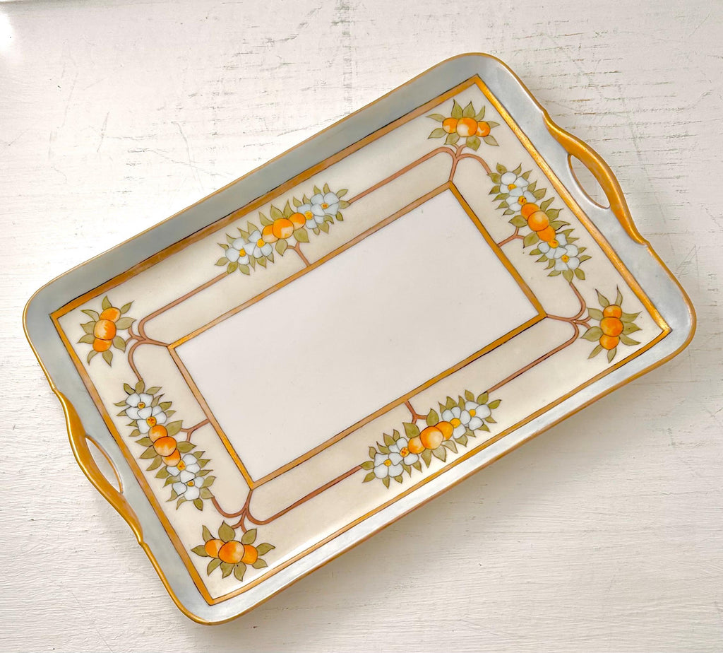Vintage Porcelain Hand-painted Tray, Bavaria
