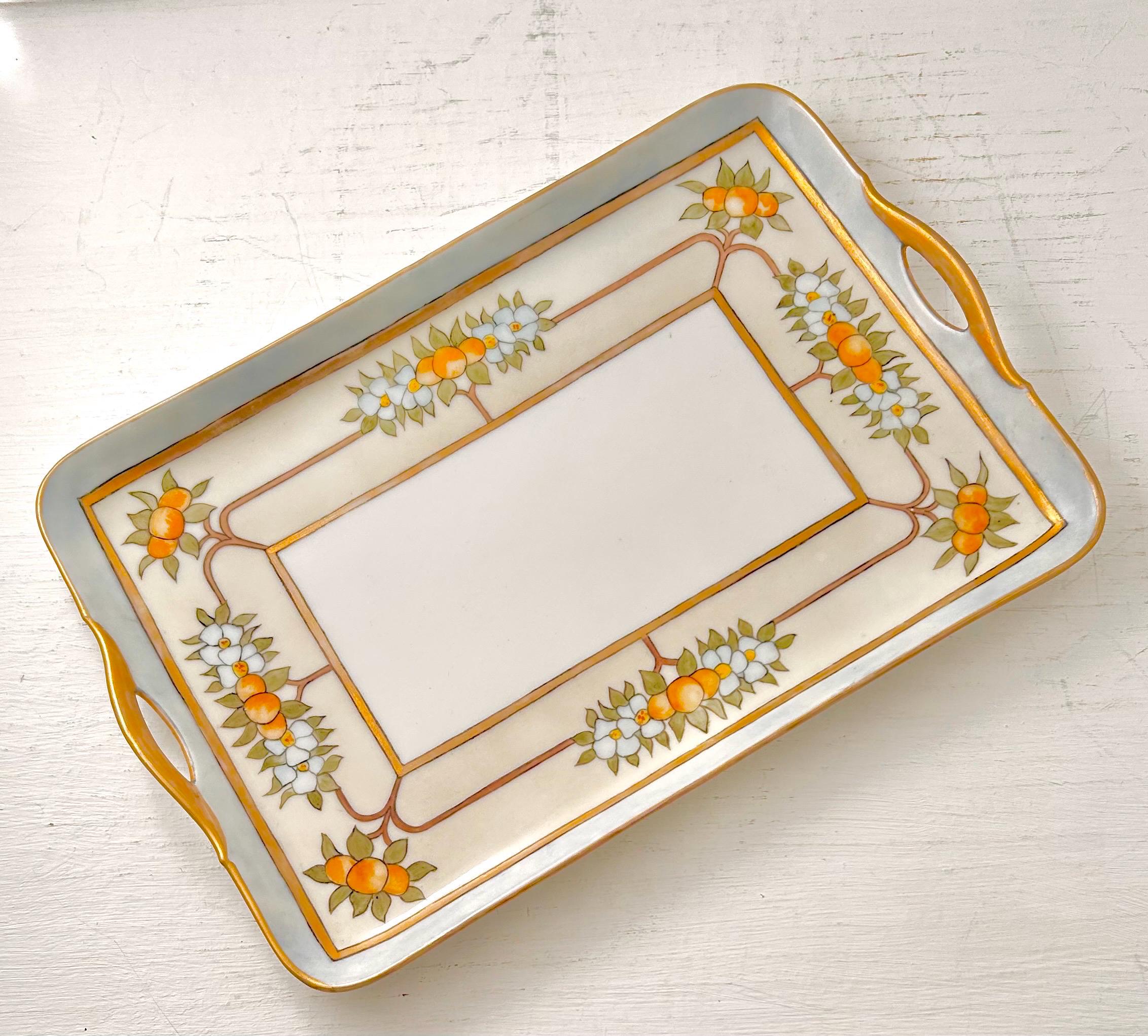Vintage Porcelain Hand-painted Tray, Bavaria