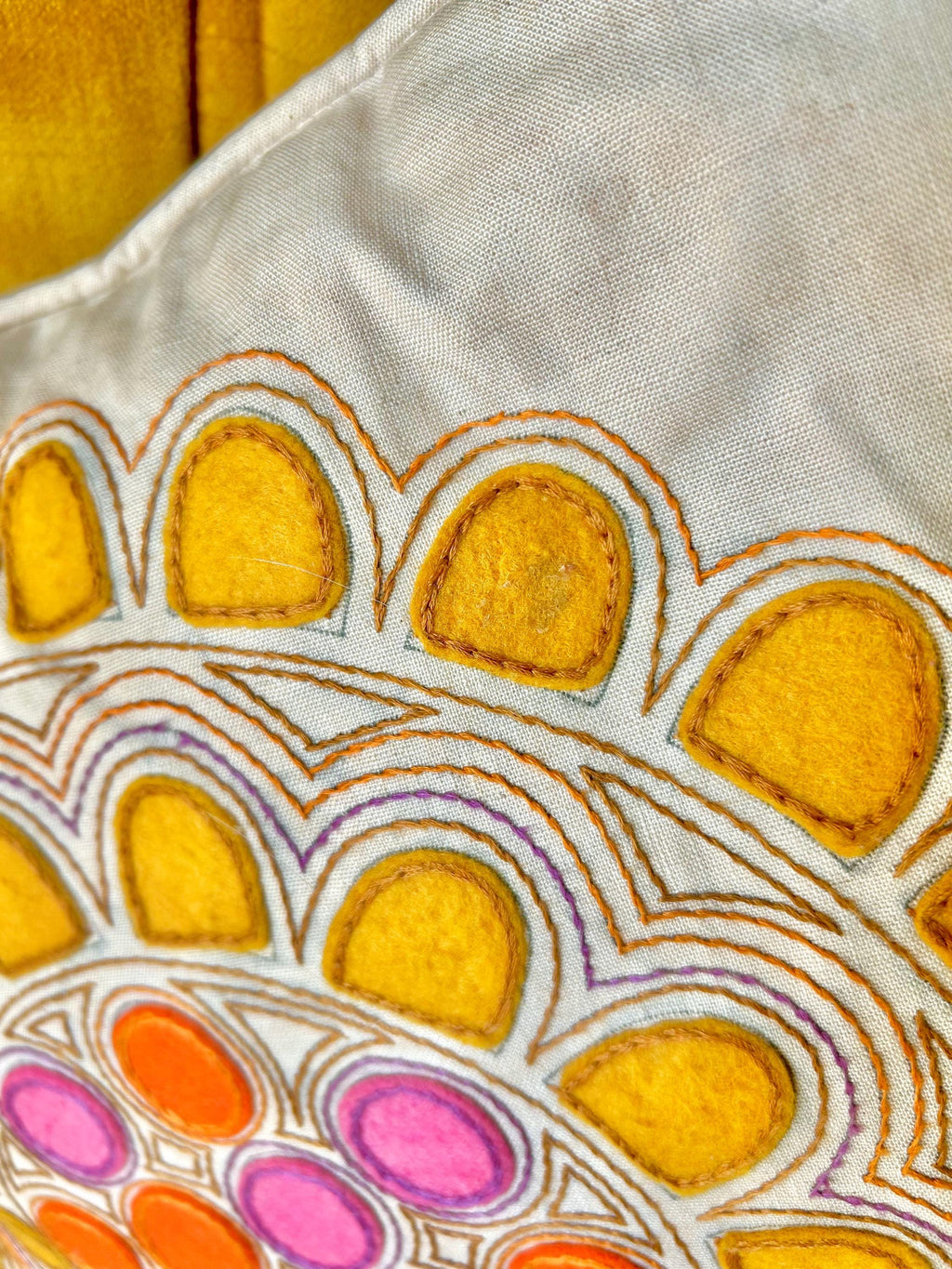 1960s Flower Power Pillowcase: Hand-Stitched Vintage Throw Pillow Cover