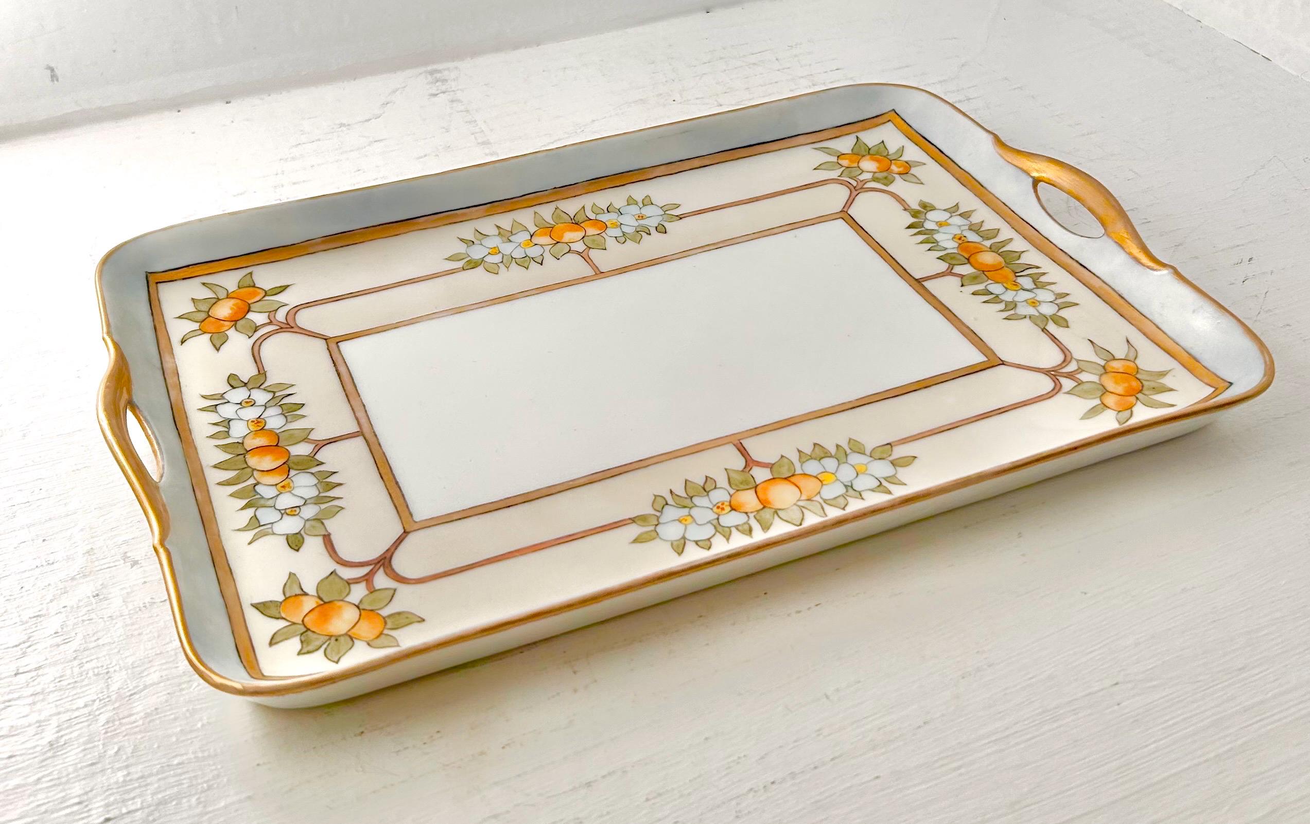 Vintage Porcelain Hand-painted Tray, Bavaria