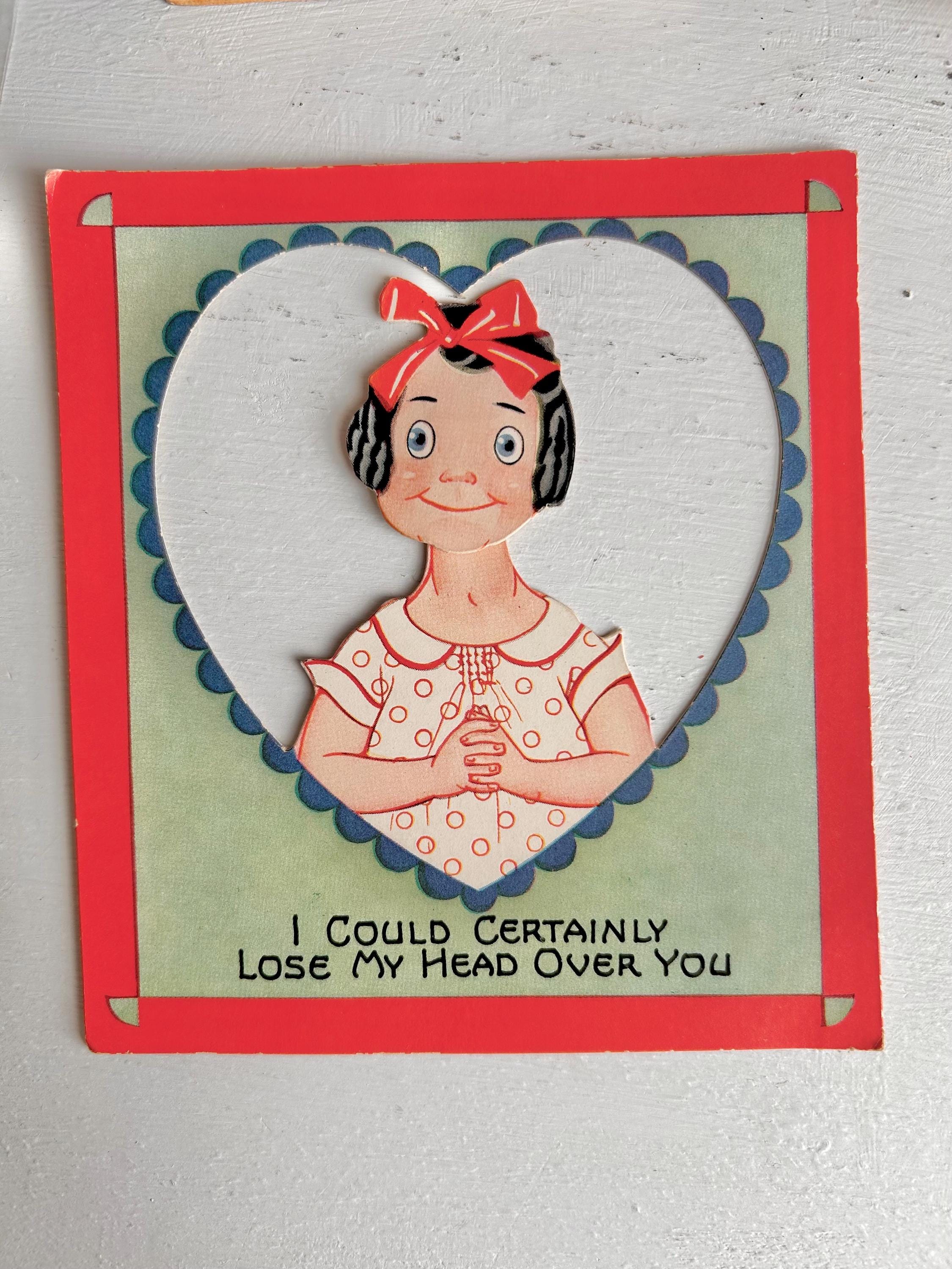 Vintage Die-Cut Paper Valentine: 1930s/40s Moveable Love Greeting