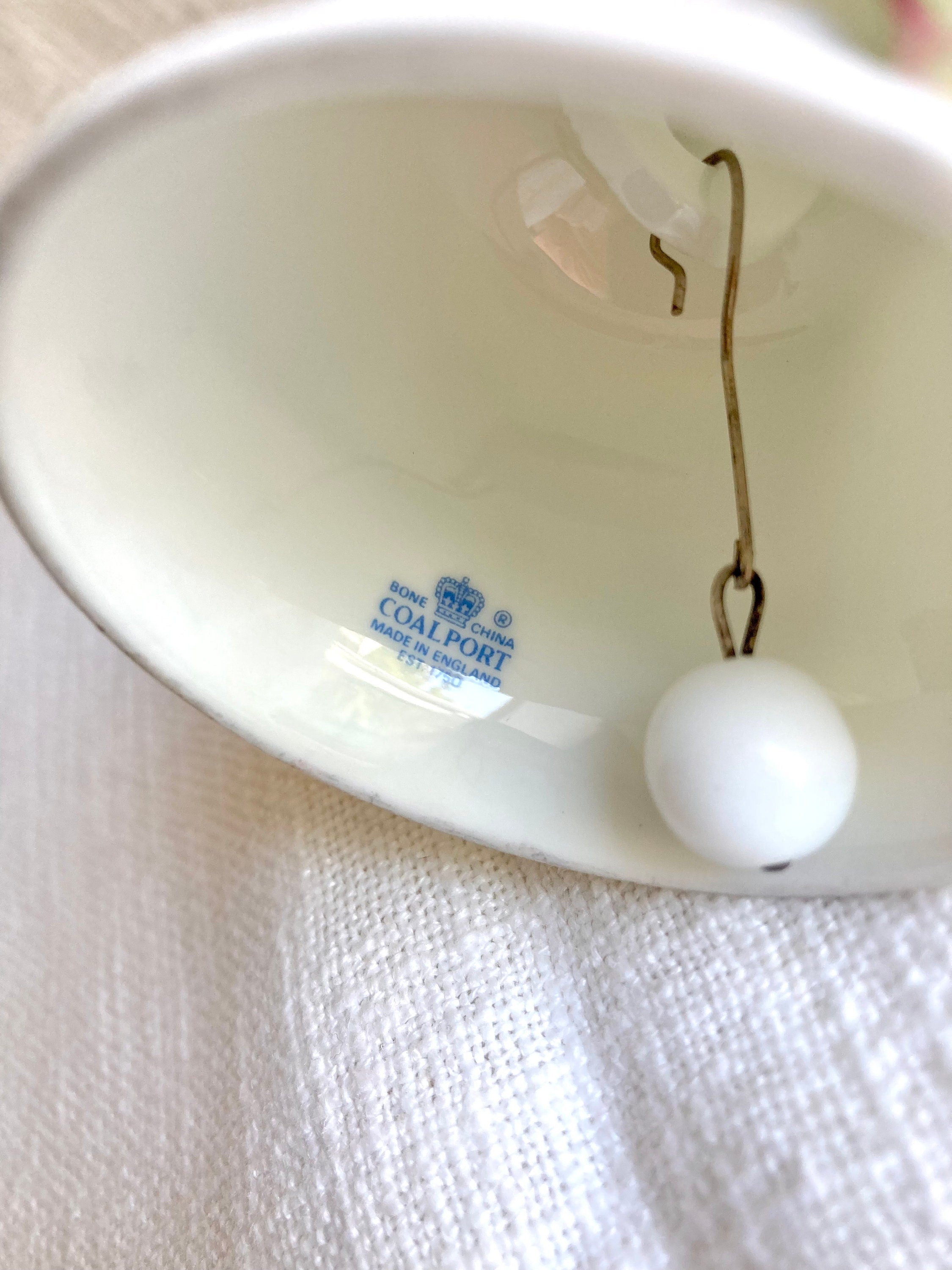 Vintage Coalport Bone China Bell: Applied Porcelain Flowers, England