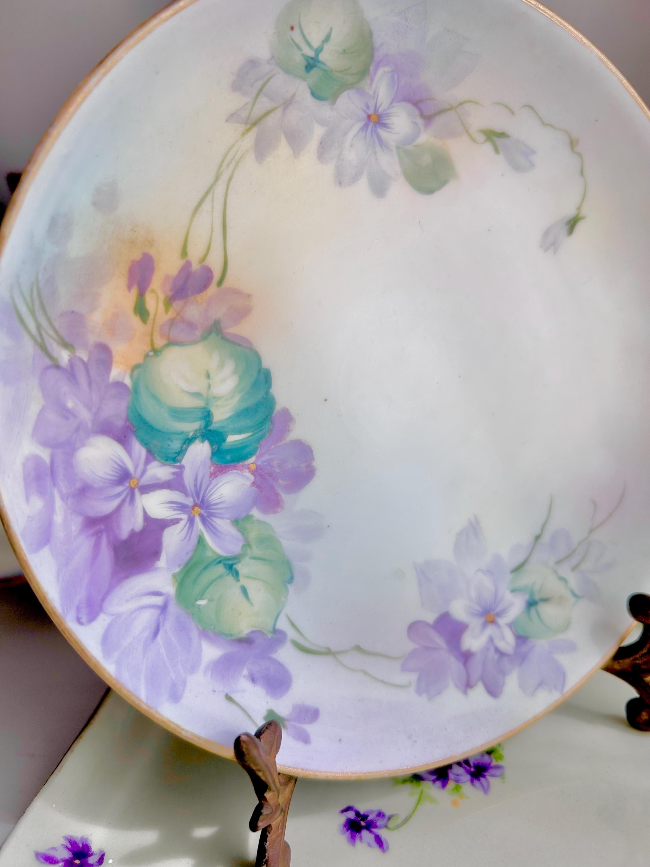 Vintage Porcelain Bread Plate: Hand-Painted Violets - Choose Your Maker