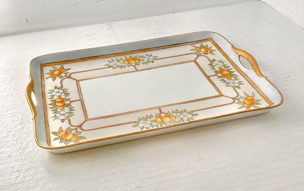Vintage Porcelain Hand-painted Tray, Bavaria