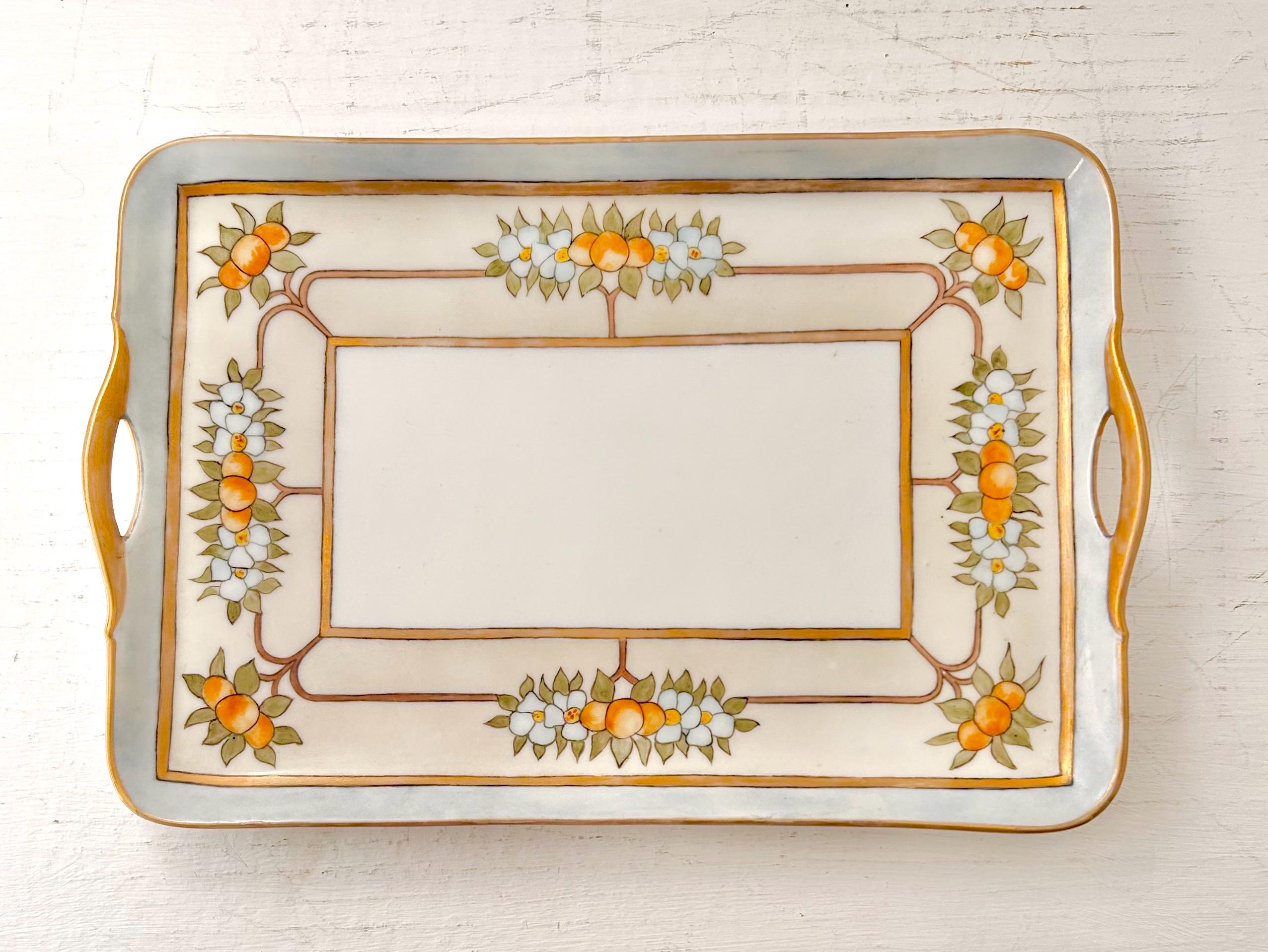 Vintage Porcelain Hand-painted Tray, Bavaria